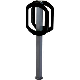 Double Ring Bike Rack, Black, 6 x 14 x 38 in.