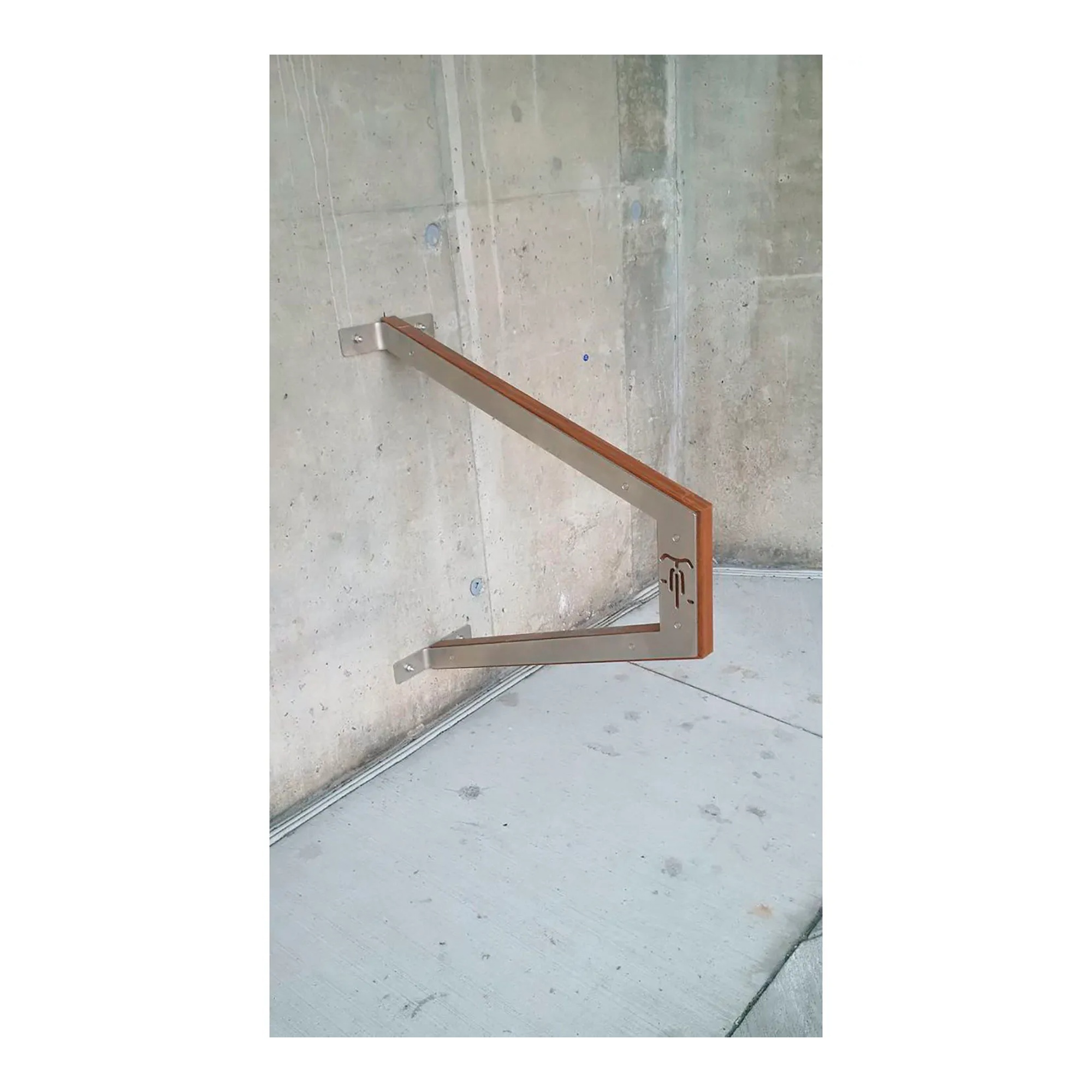 Inox Wall-Mount Bike Rack, 2-Bike Capacity, Silver/Brown