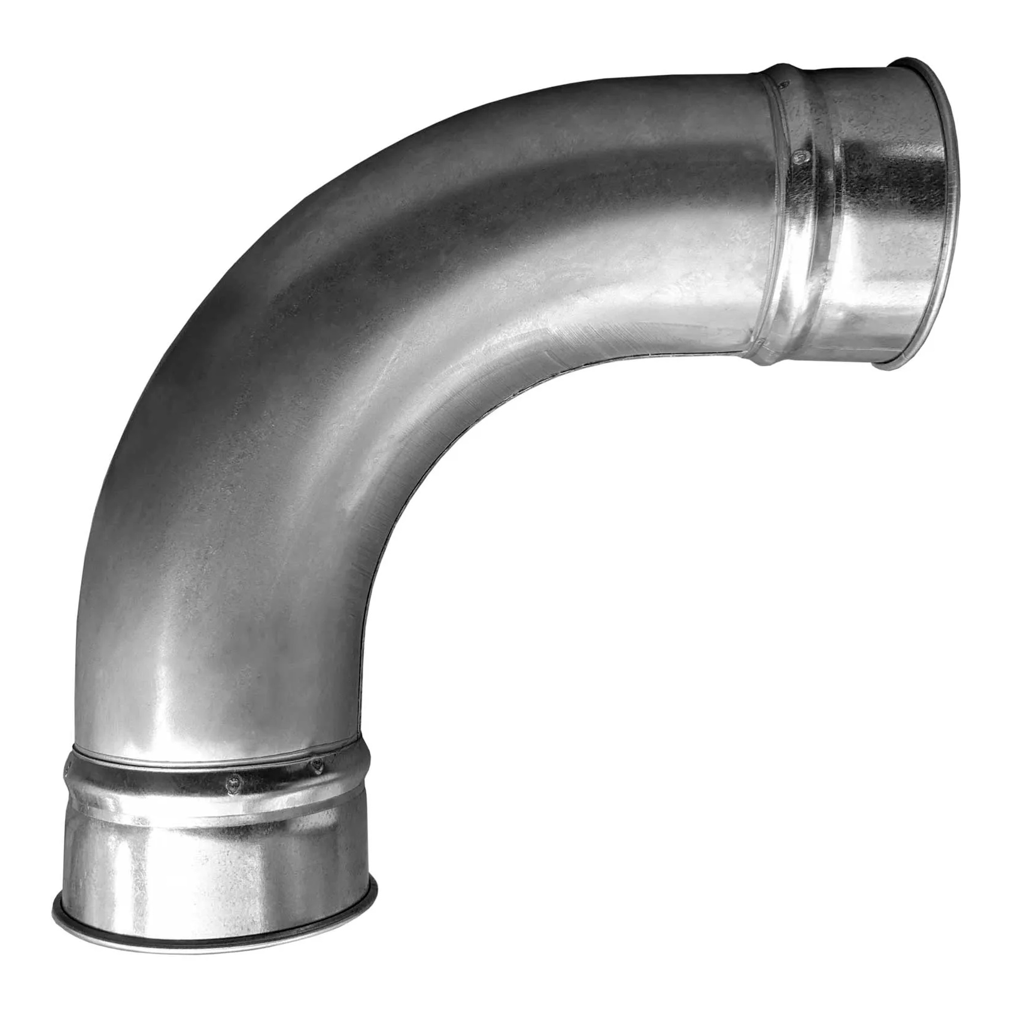 Clamp-Together 90° Duct Elbow, 6 in. Diameter, Galvanized 22 Gauge