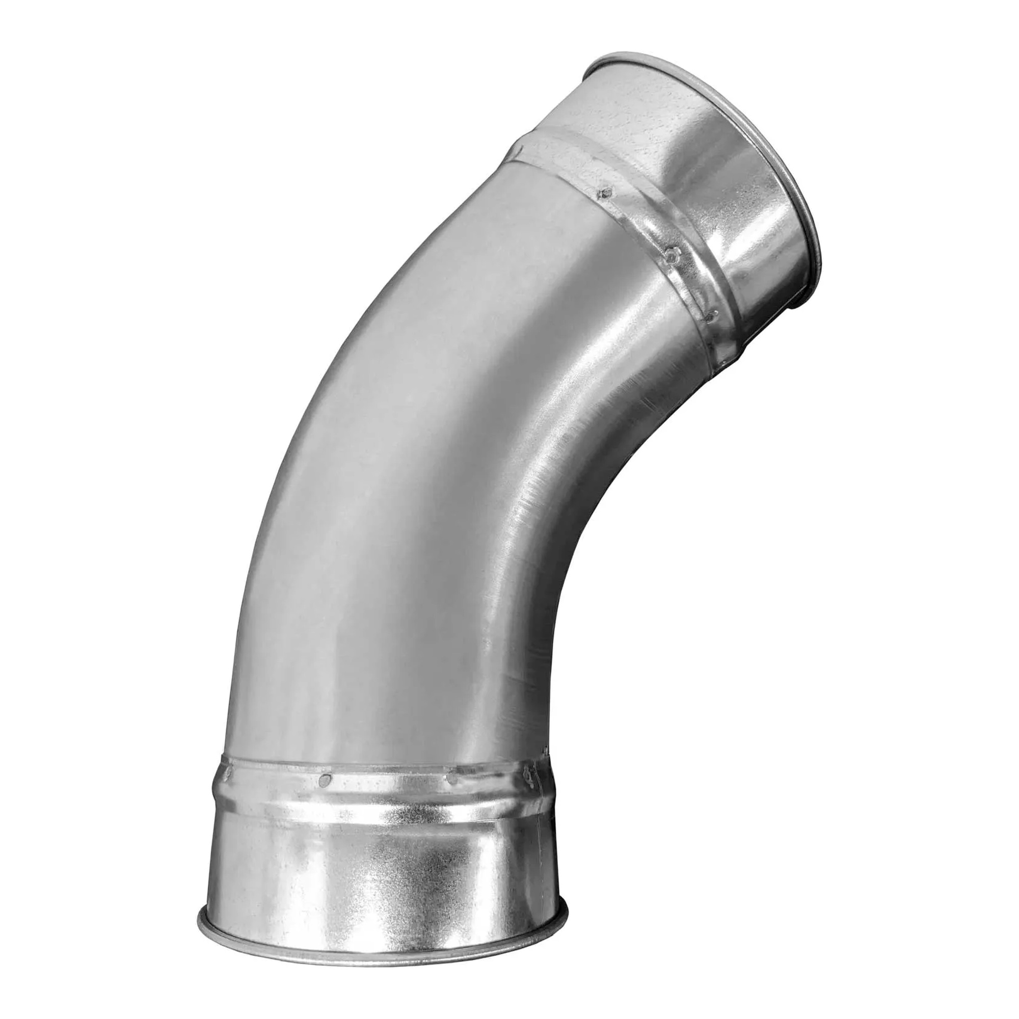 Clamp-Together 45° Duct Elbow, 3 in. Diameter, Galvanized 22 Gauge
