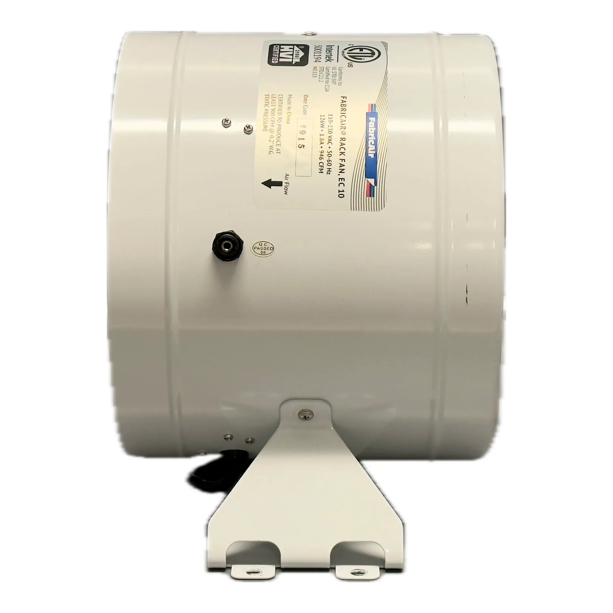 10-inch variable-speed duct fan with digital controller