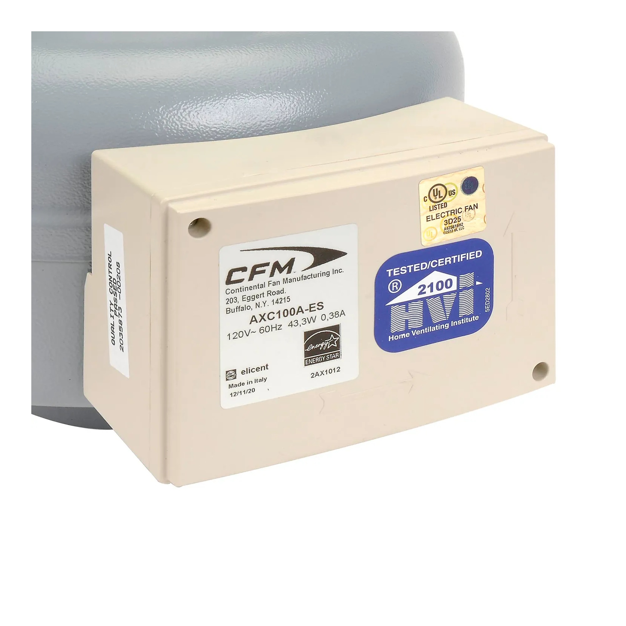 Gray 4-inch in-line duct fan