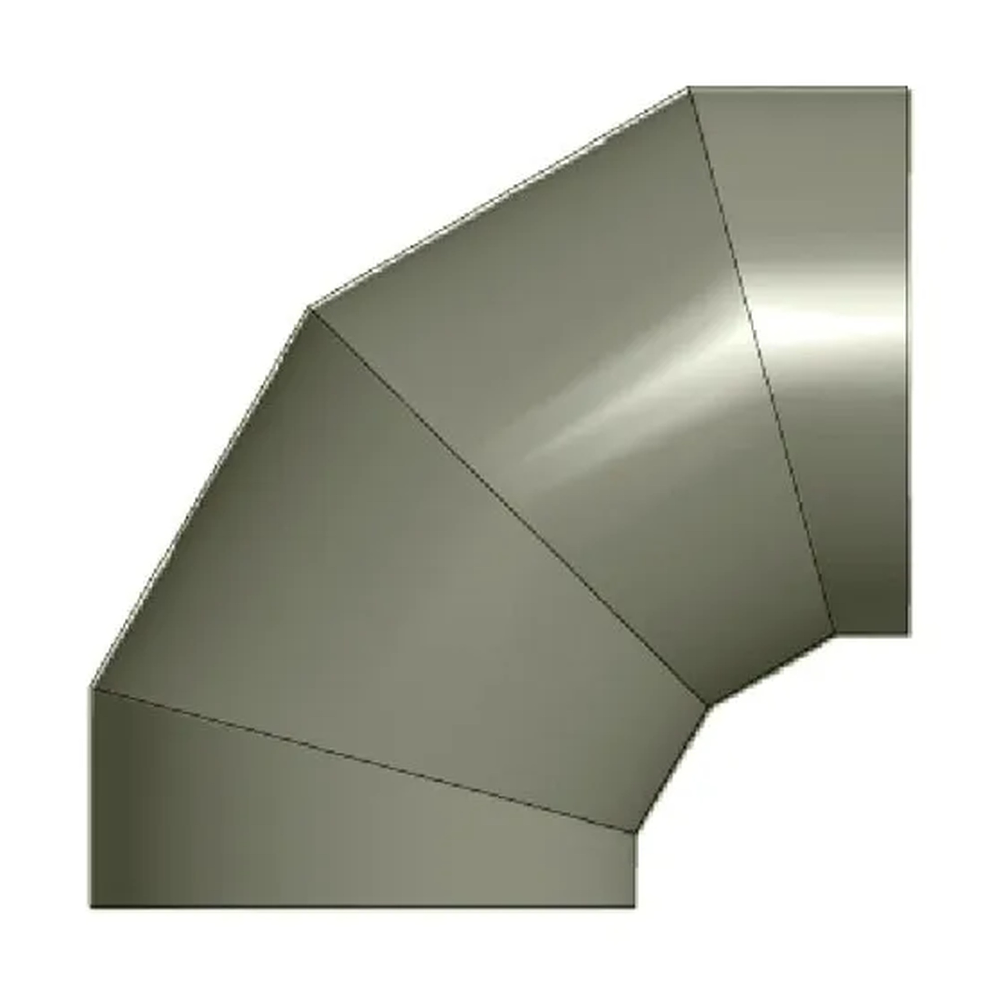 12-Inch Diameter 90-Degree Gray Right-Hand Fabric Duct Elbow
