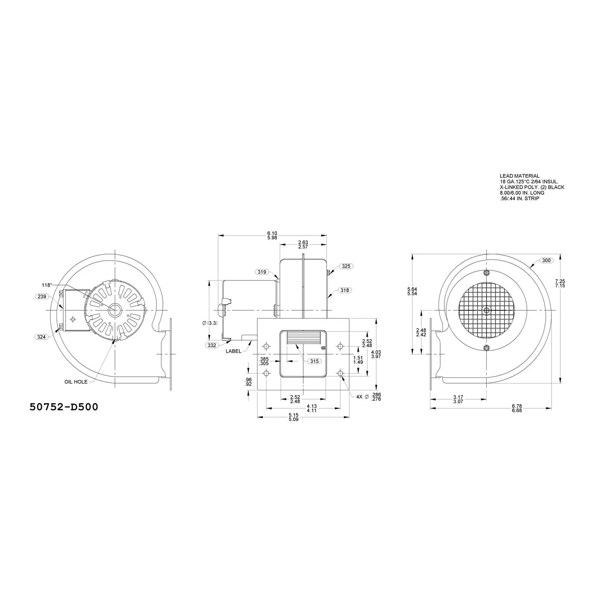 115V centrifugal blower with sleeve bearings
