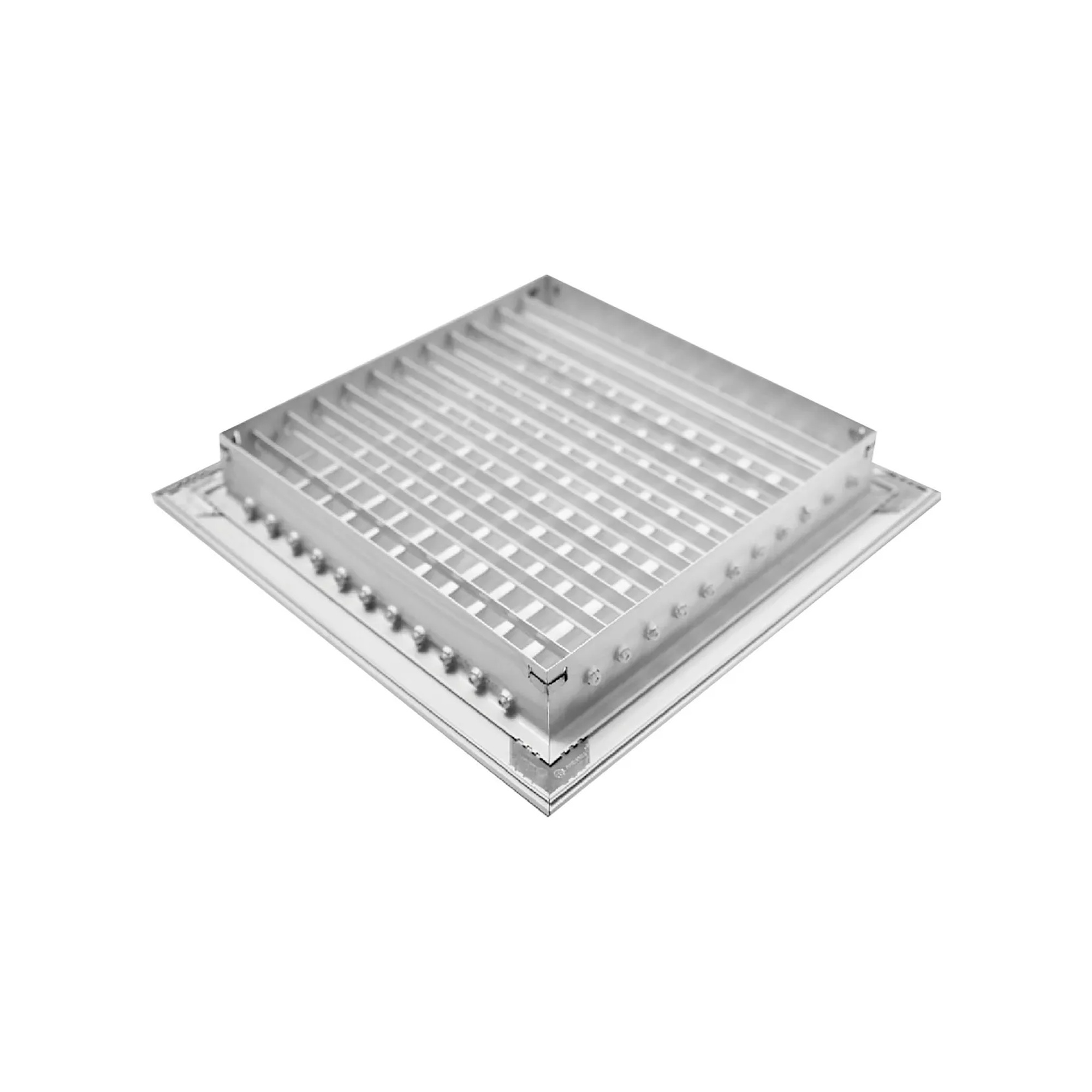 White aluminum adjustable 2-way wall register for a 10 x 10 duct opening