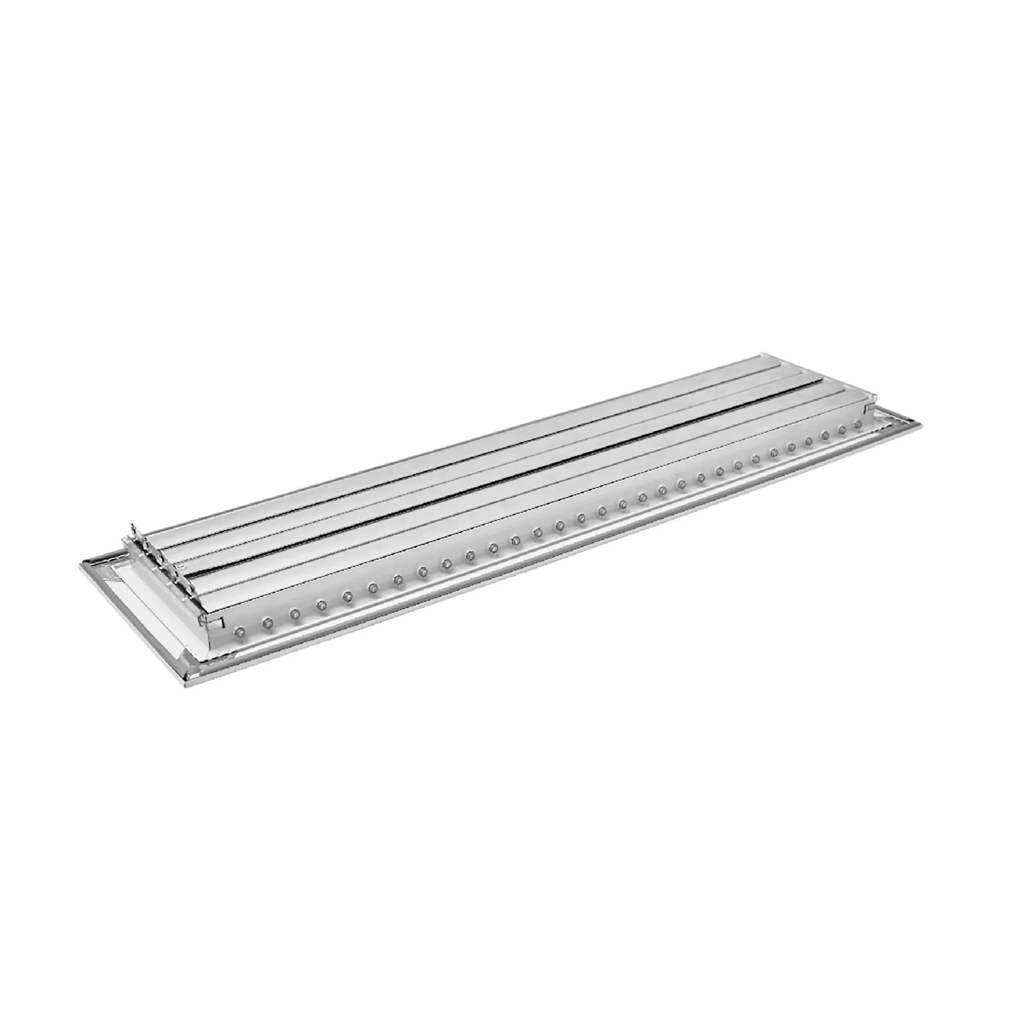 White aluminum adjustable one-way wall register for a 30 x 6 inch duct opening