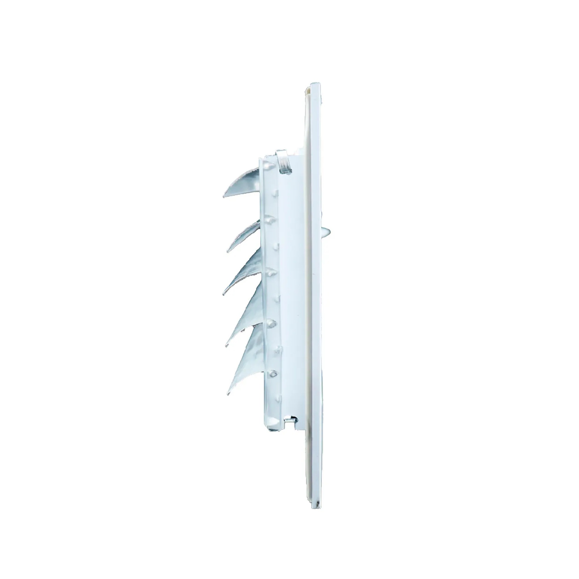 White aluminum adjustable one-way wall register for a 30 x 6 inch duct opening