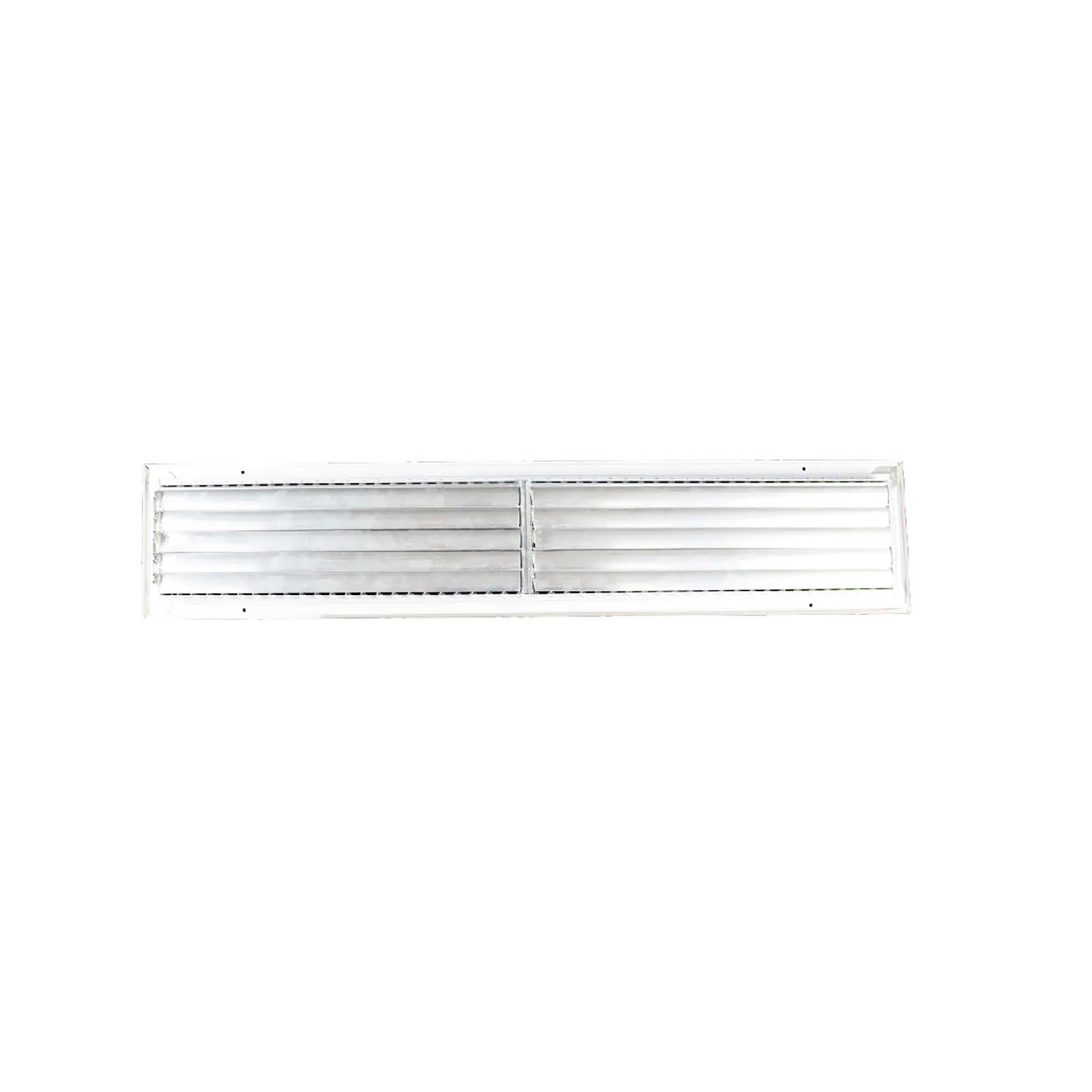 White aluminum adjustable 1-way wall register for a 36 by 6 inch duct opening