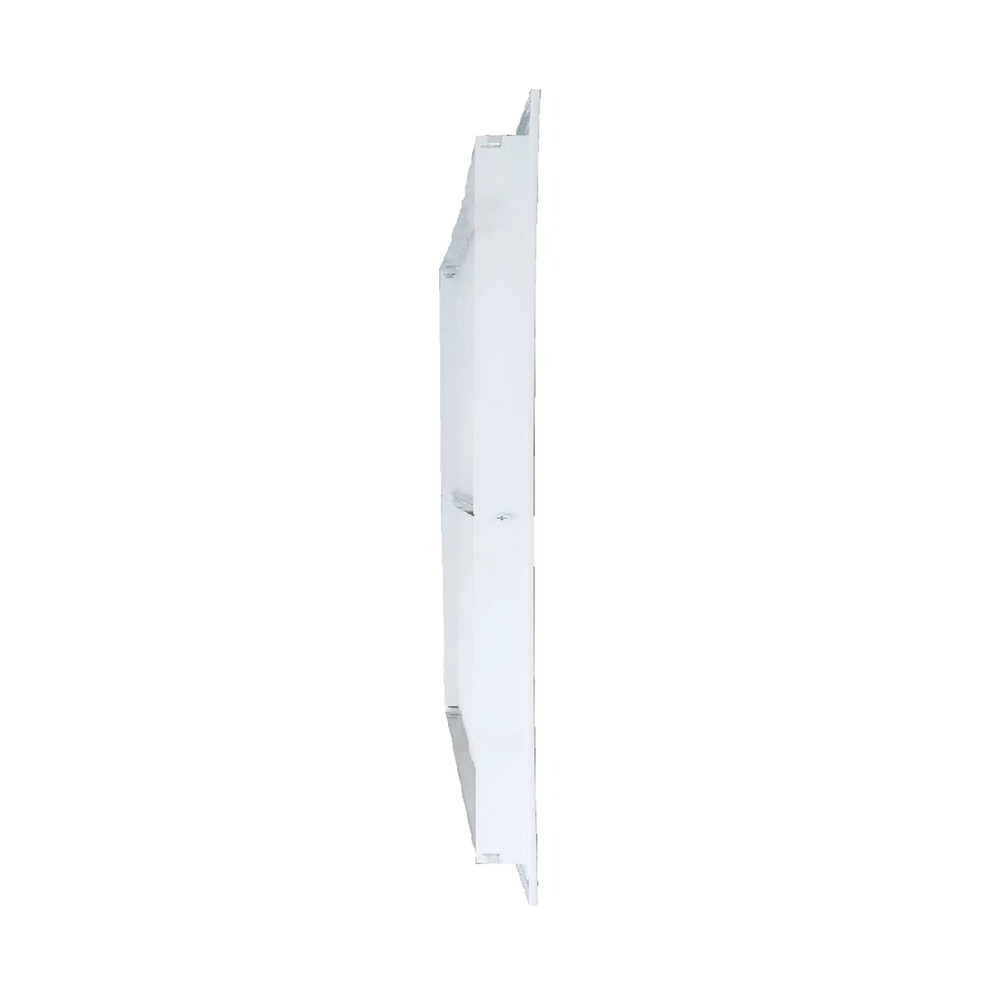 White aluminum return air grille with curved fixed blades for a 14 x 6 duct opening