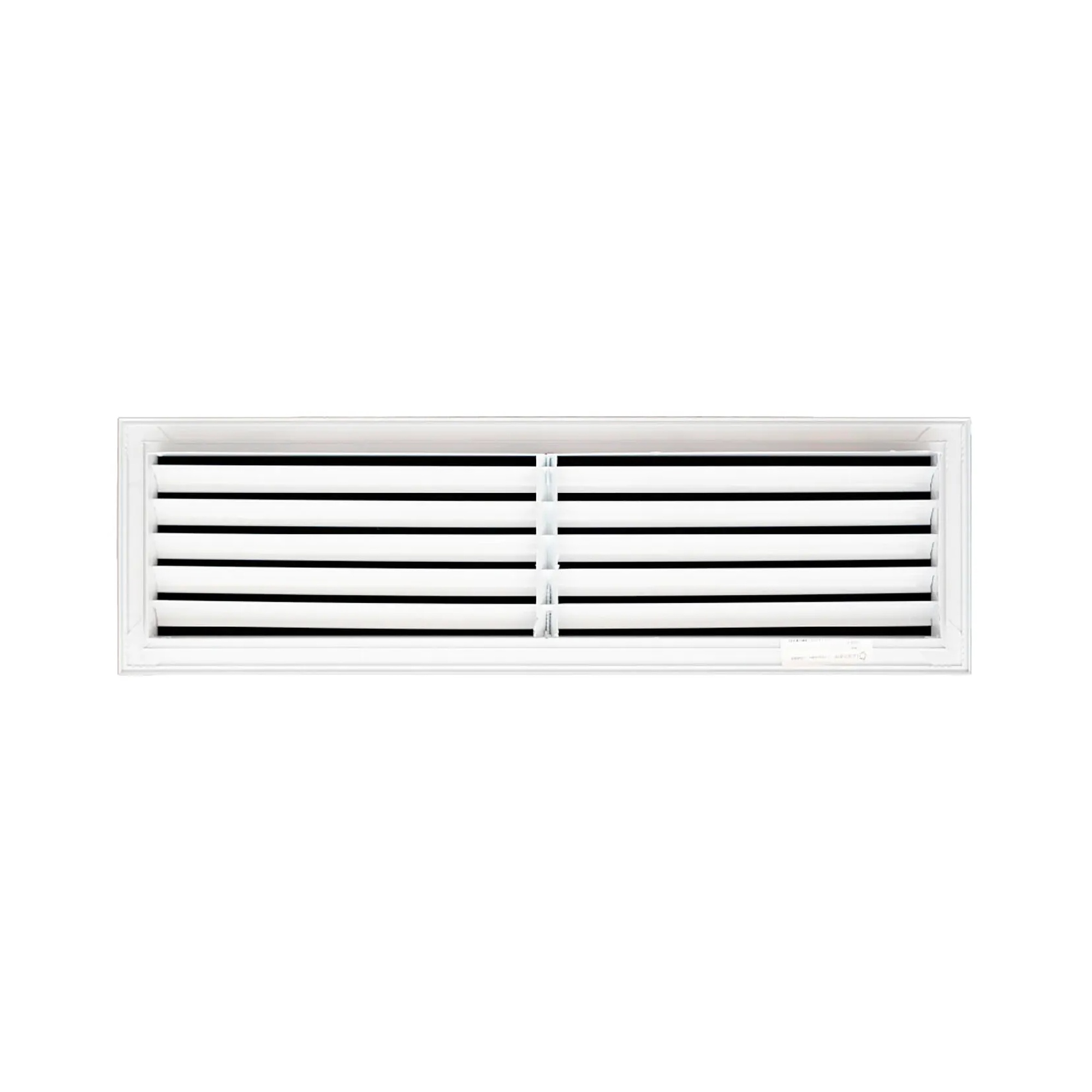White aluminum fixed-blade return air grille for a 24 in. x 6 in. duct opening