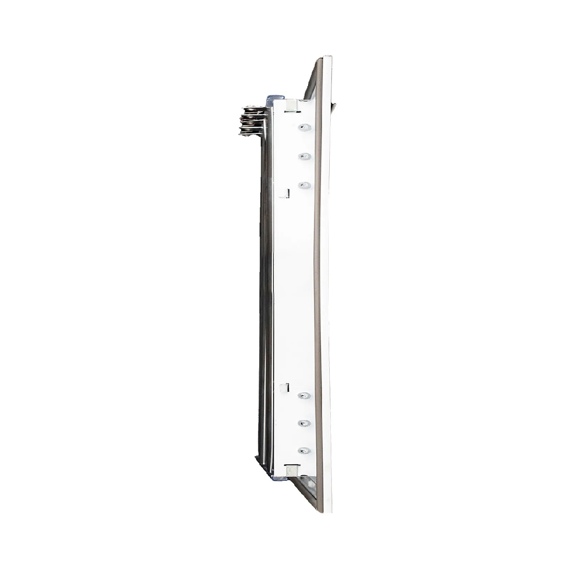 White aluminum 4-way ceiling air diffuser for a 6 x 6 inch duct opening
