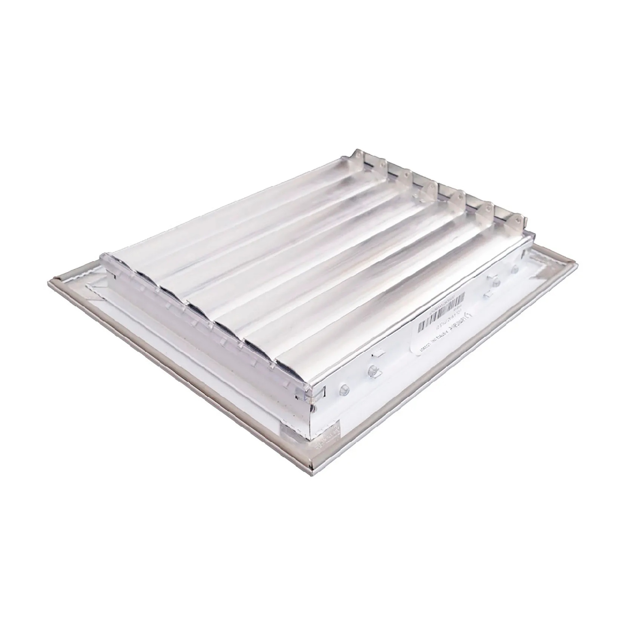 White aluminum 4-way ceiling diffuser for a 14 x 6 inch duct opening