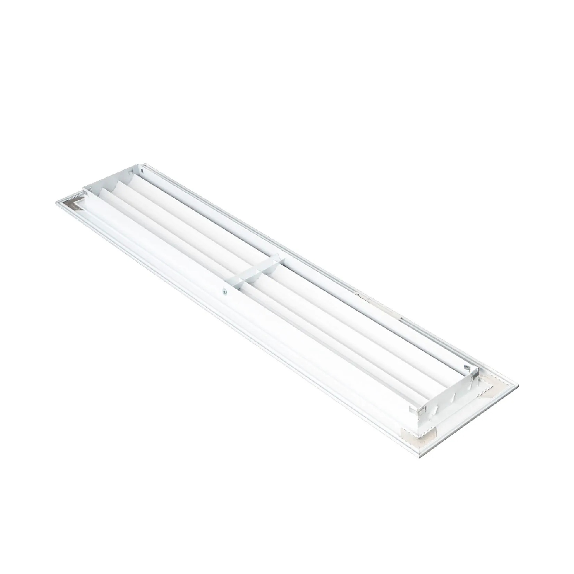 White aluminum return air grille for a 24 x 4 duct opening