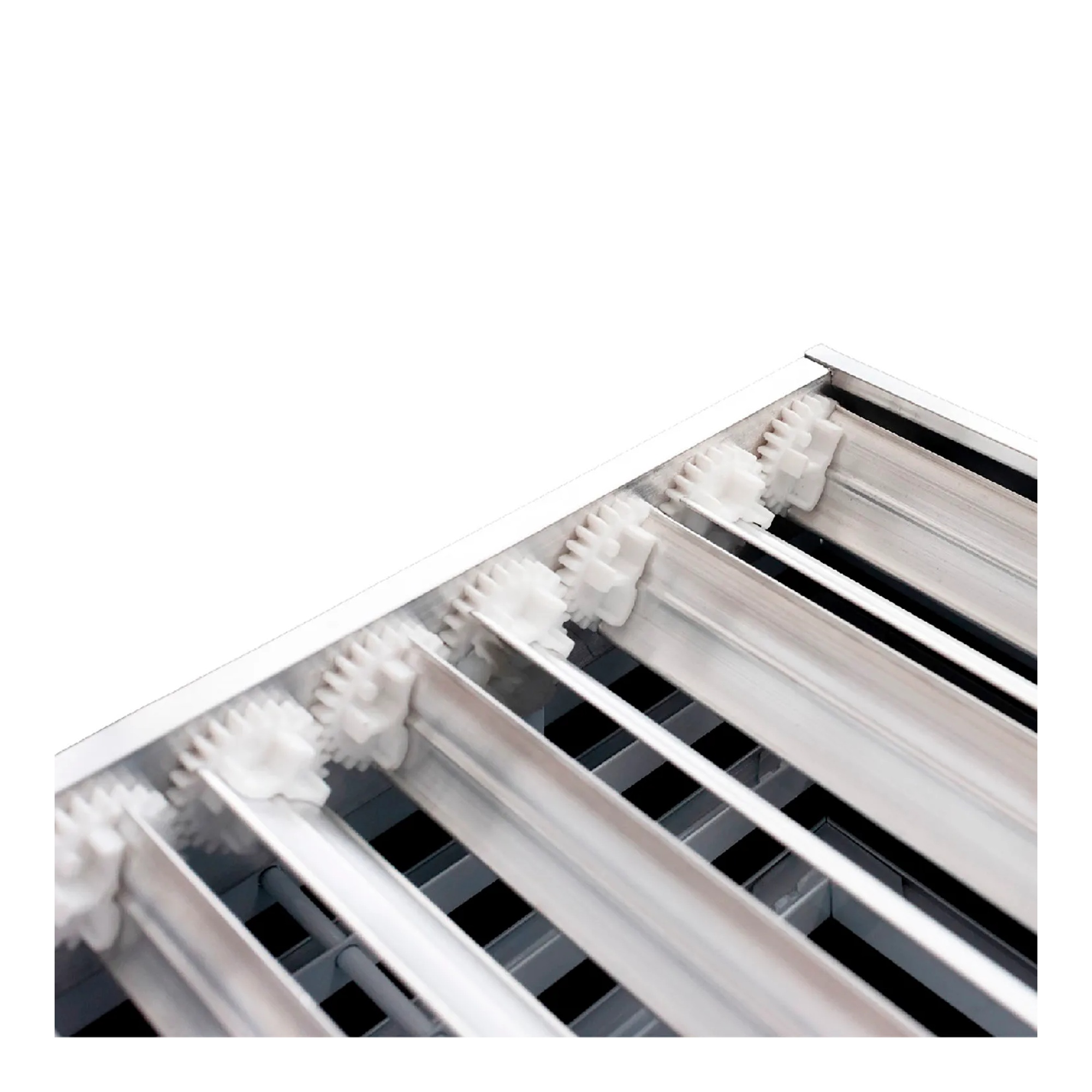 White 4-way fixed-core aluminum ceiling diffuser for an 8 x 8 inch duct opening