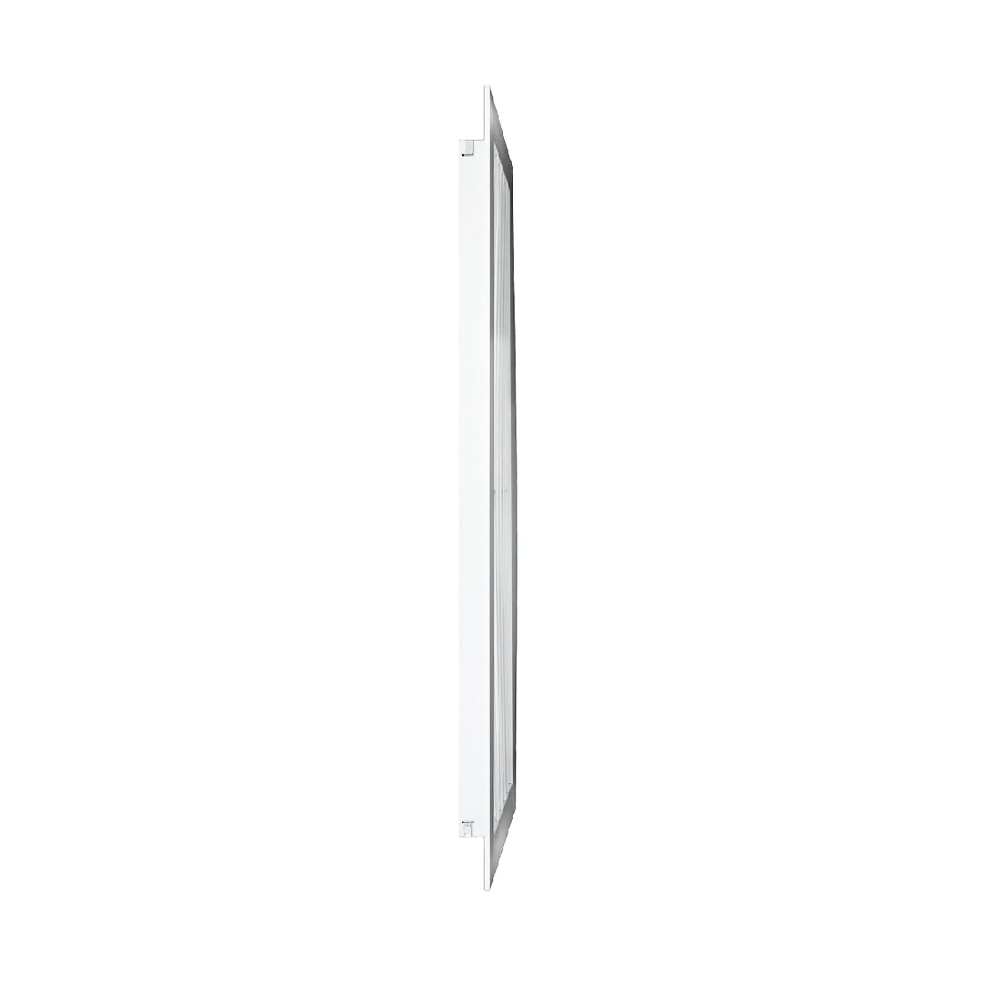 White aluminum return air grille with fixed curved blades for a 20 x 6 duct opening