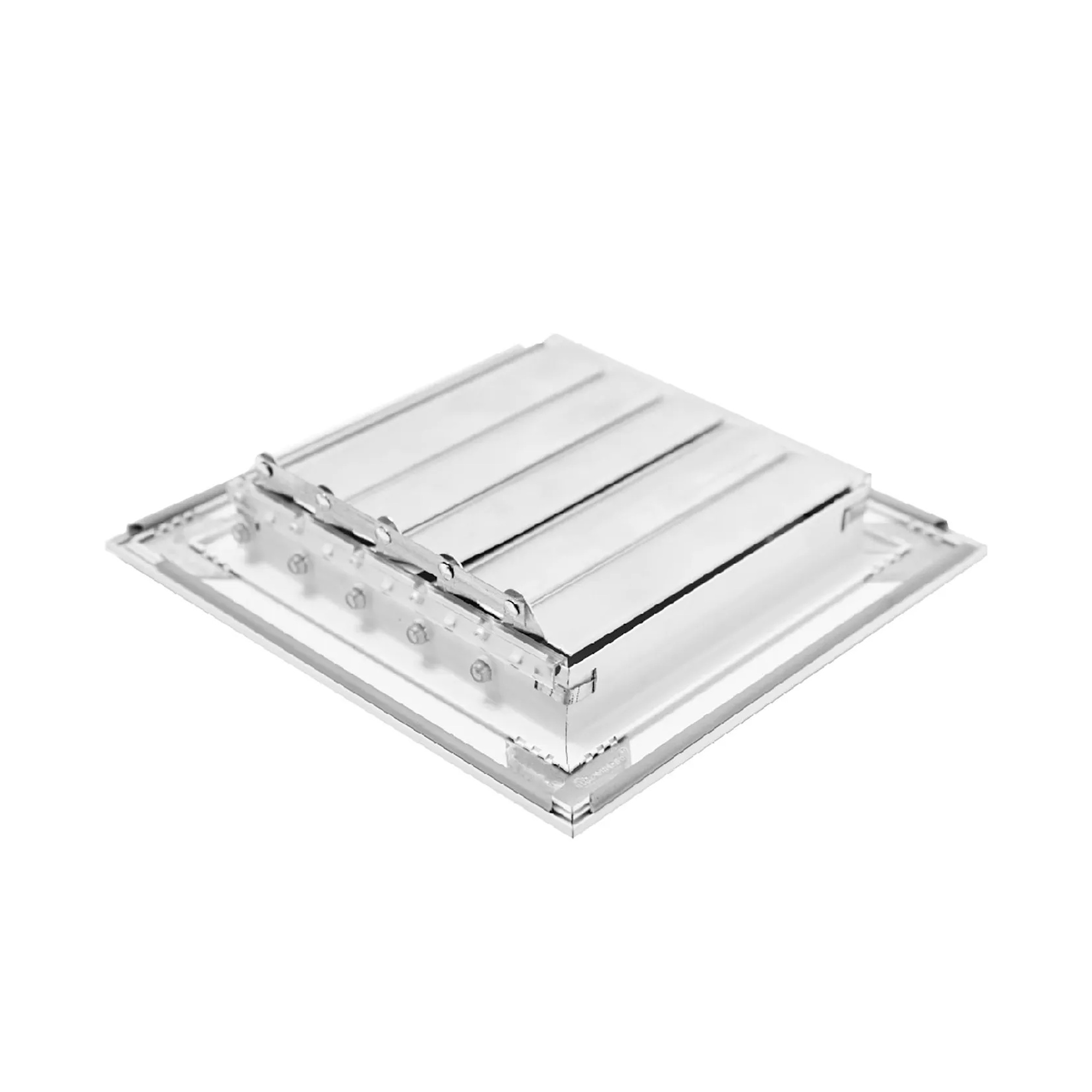 White 1-way adjustable aluminum ceiling diffuser for 8 x 8 duct openings