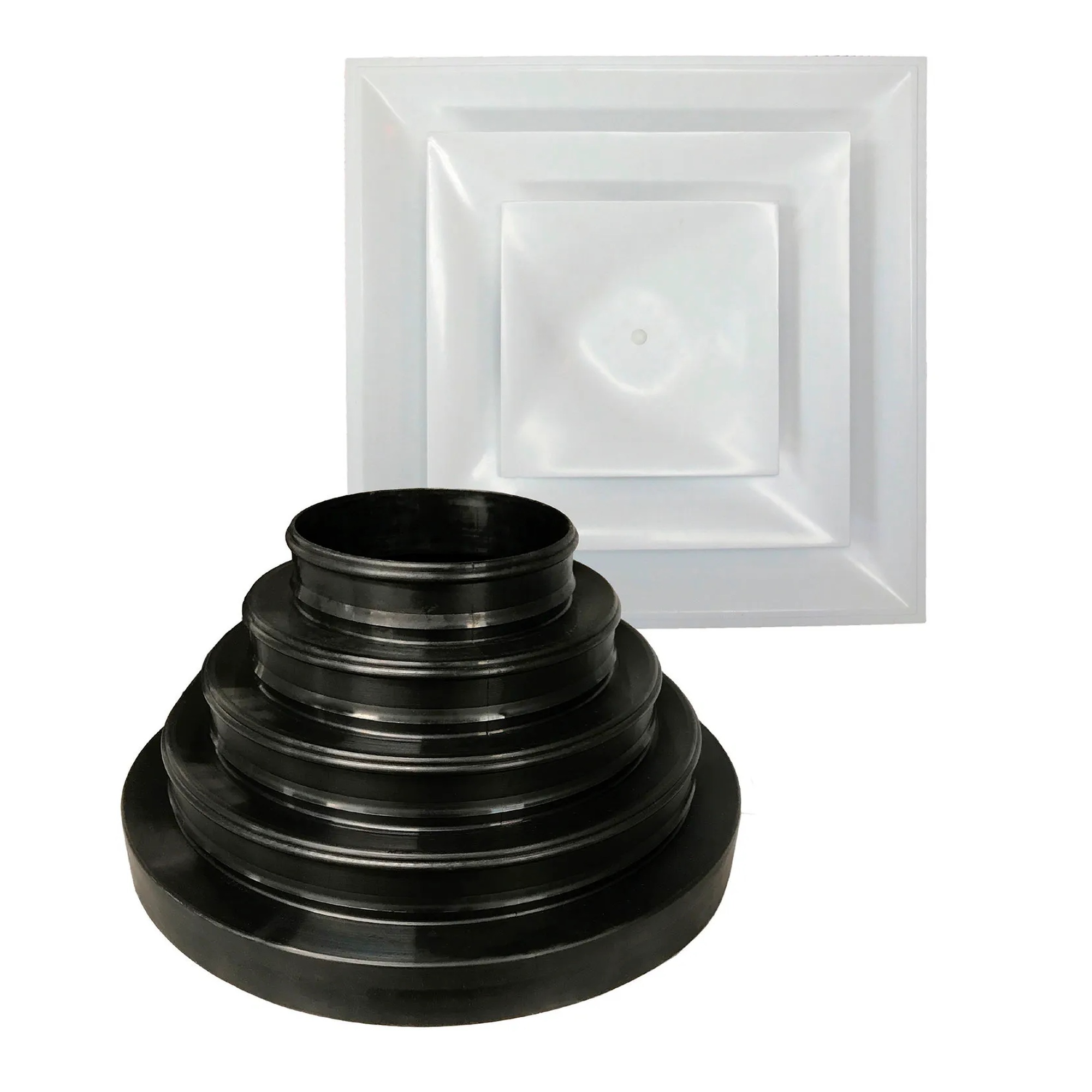 White Adjustable Cone Diffuser Kit for 6 to 14 Inch Duct Necks