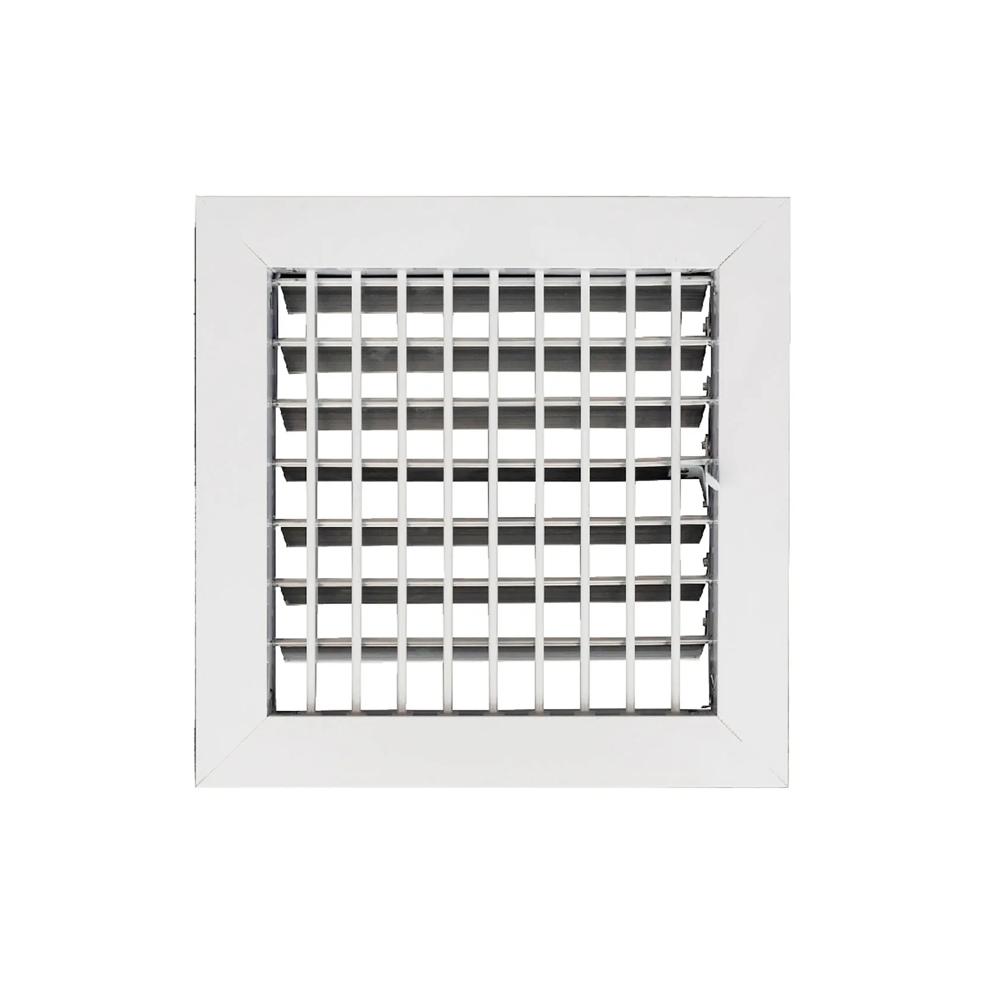 White Aluminum Adjustable 1-Way Wall Register for 8 x 8 Duct Opening