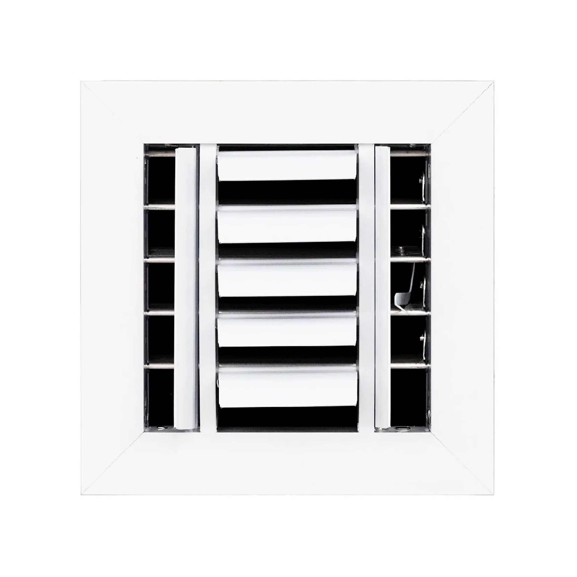 3-Way Adjustable Aluminum Ceiling Diffuser for 6 x 6 Inch Duct Openings, White