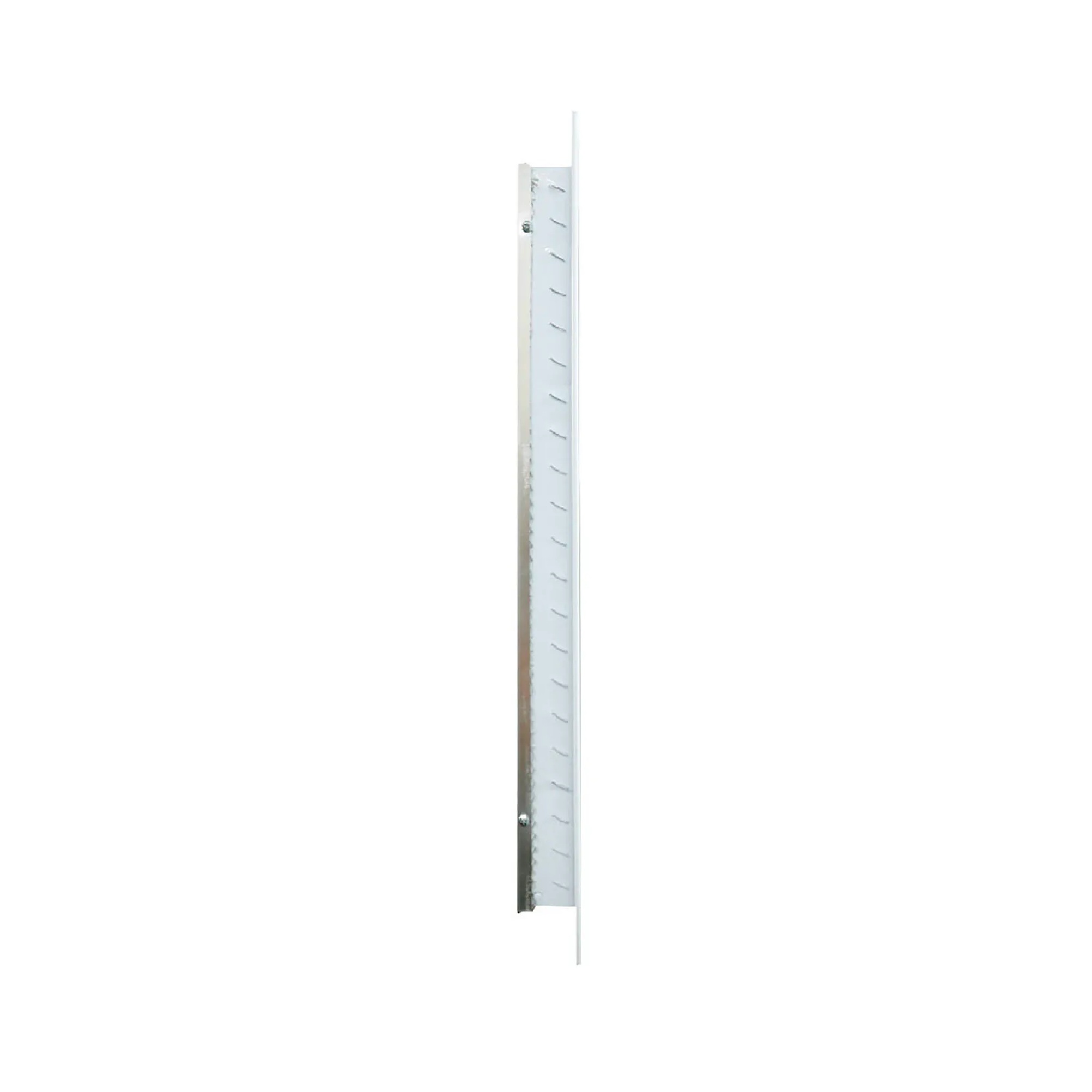 White aluminum louvered exterior return air grille for a 32 x 18 inch duct opening