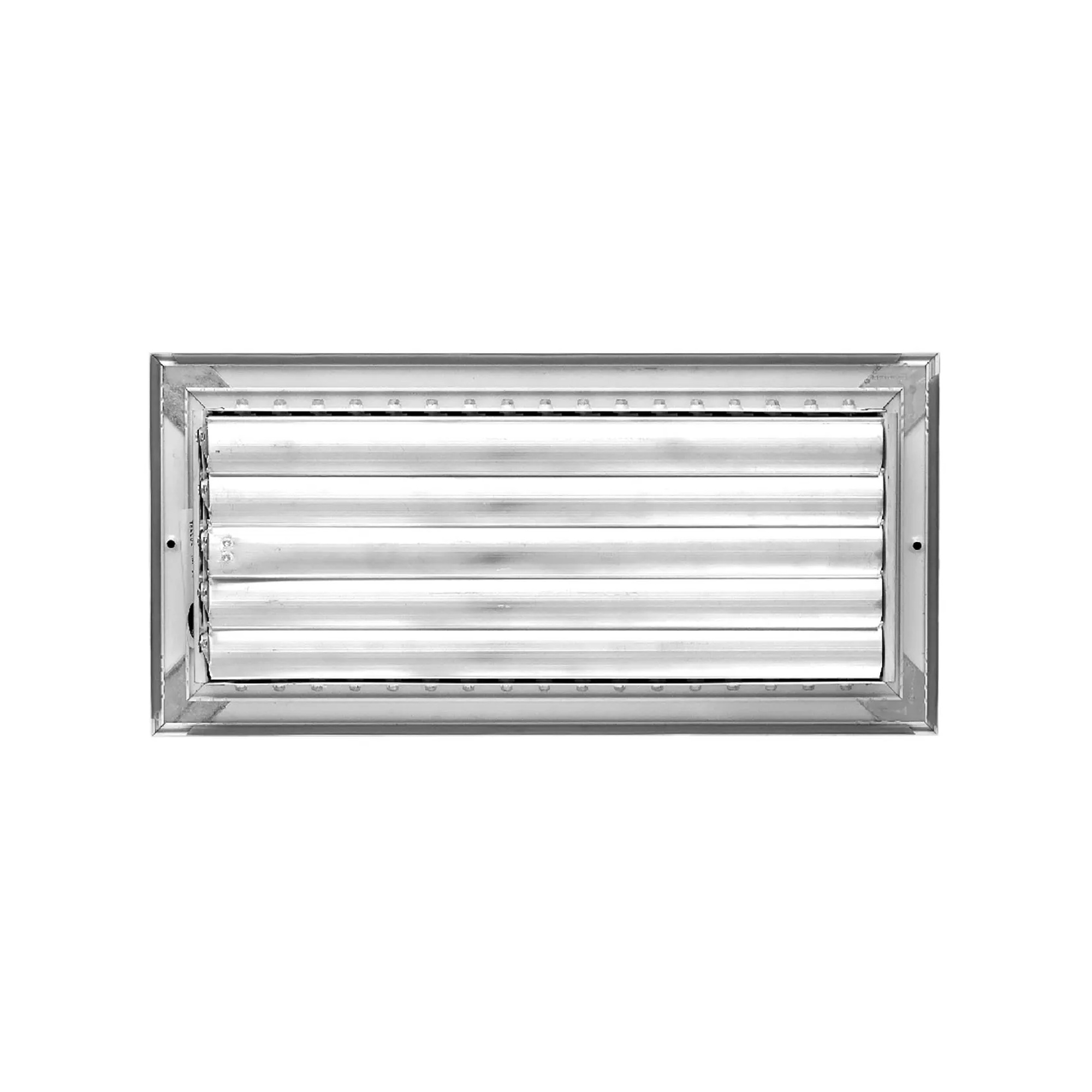 White adjustable aluminum one-way wall register for a 14 x 6 inch duct opening