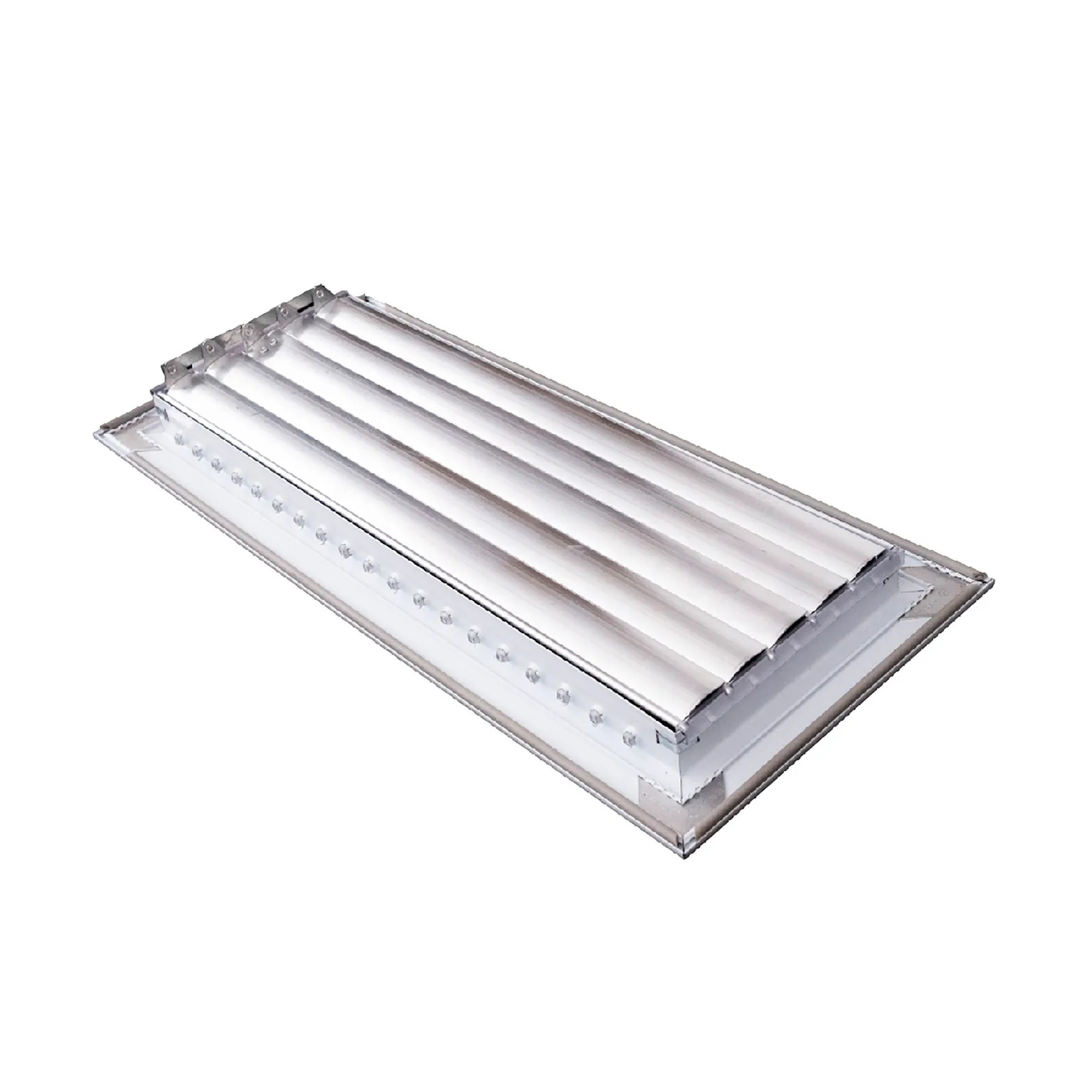 White adjustable aluminum one-way wall register for a 14 x 6 inch duct opening