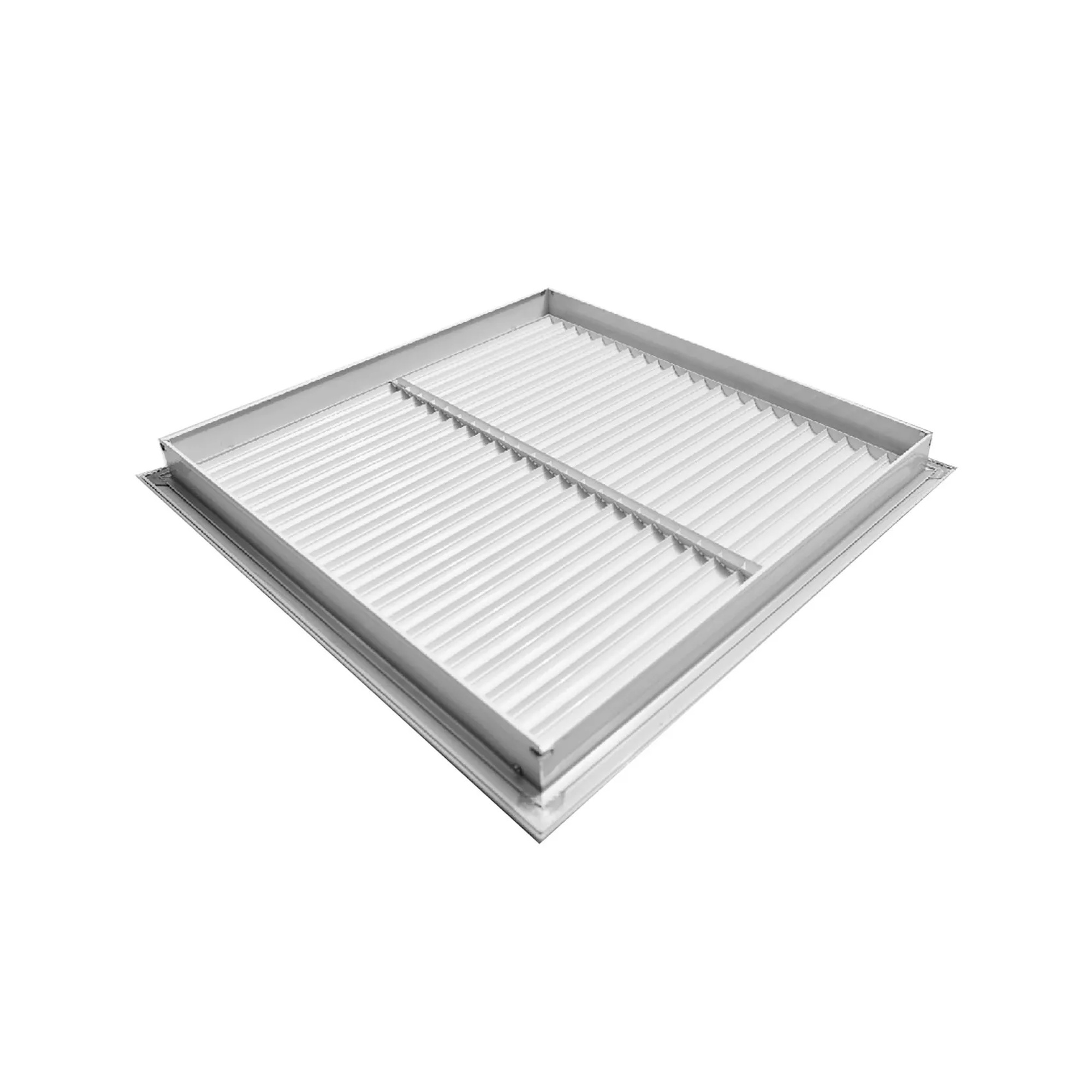 White aluminum return air filter grille for a 24 x 24 duct opening