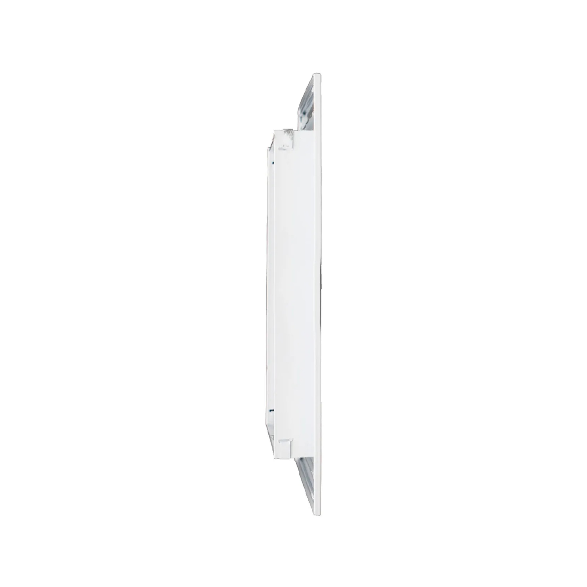 White aluminum return air grille with fixed curved blades for a 12 x 8 inch duct opening