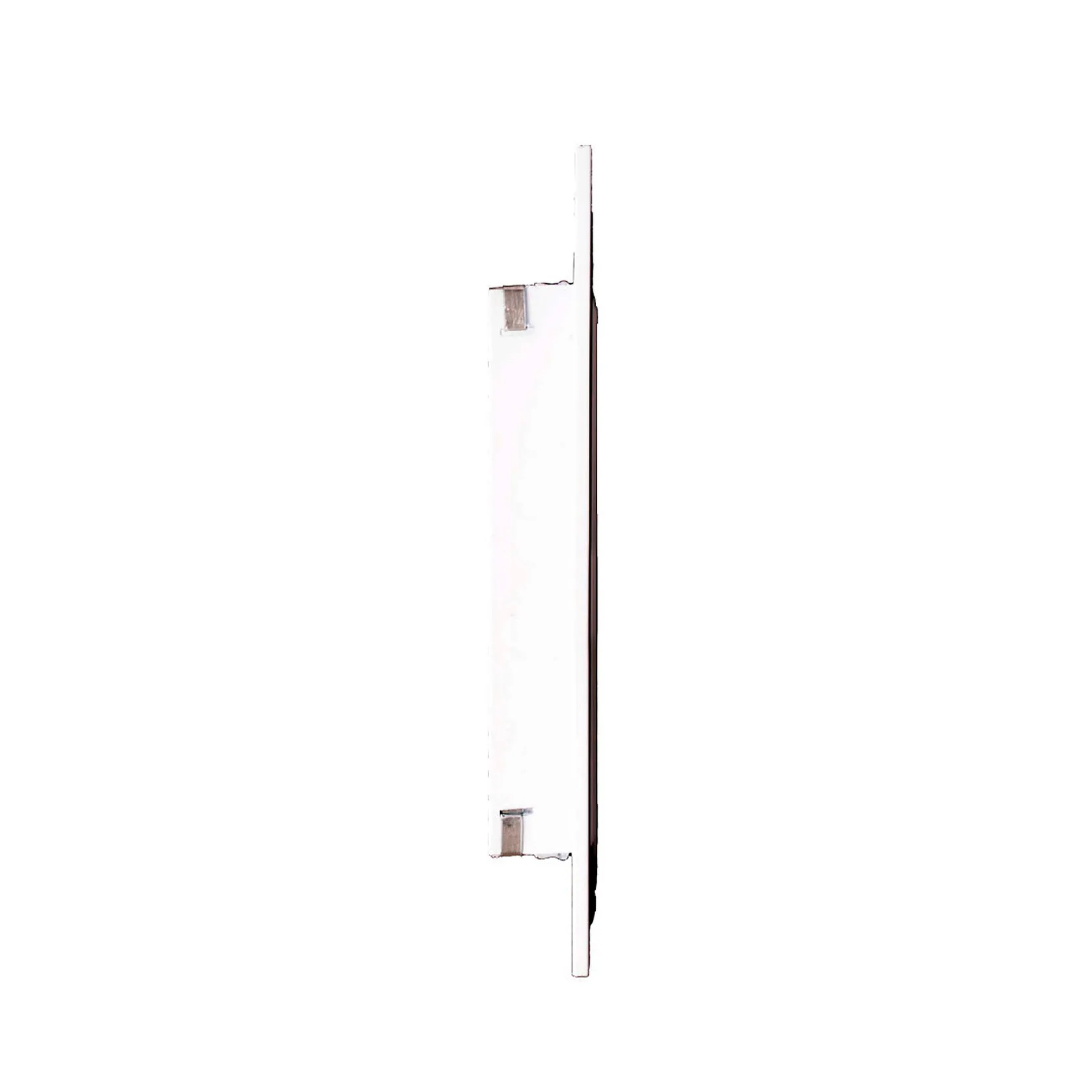 White aluminum return air grille with fixed curved blades for a 6 by 4 inch duct opening