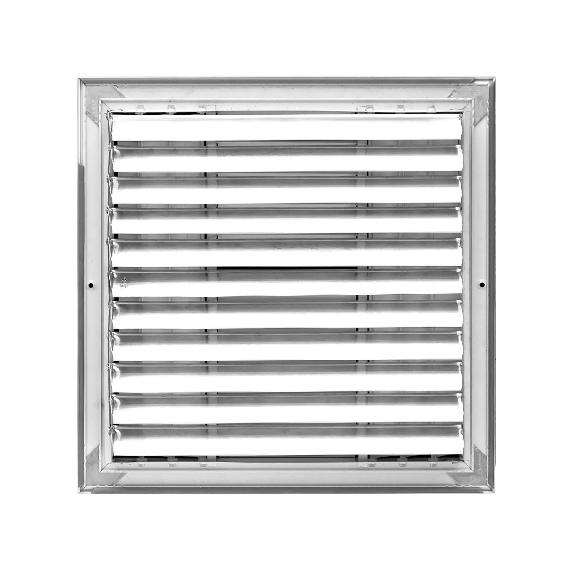 White aluminum 4-way ceiling diffuser for a 12 x 12 duct opening