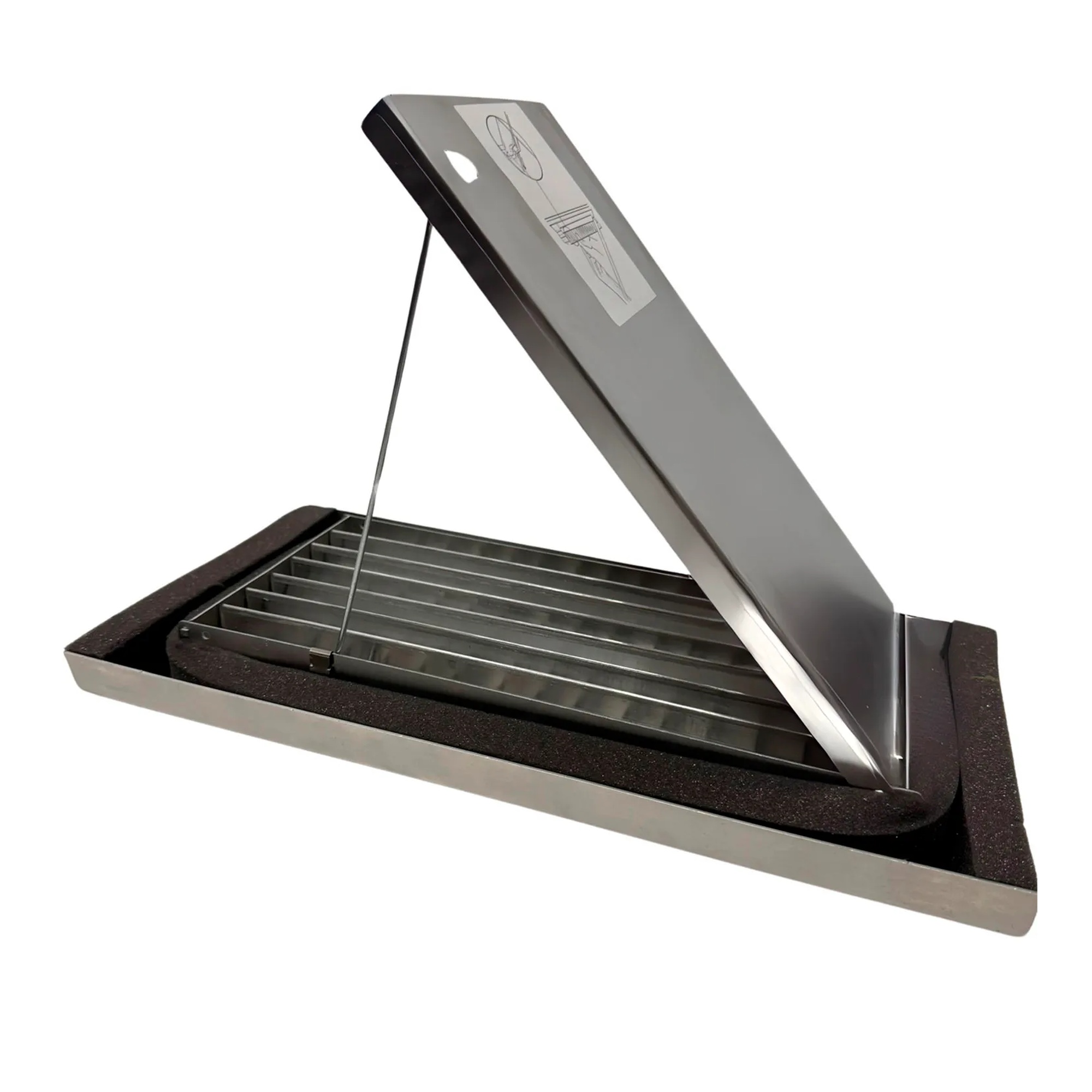 Silver aluminum spiral duct grille for a 10 in. x 4 in. opening