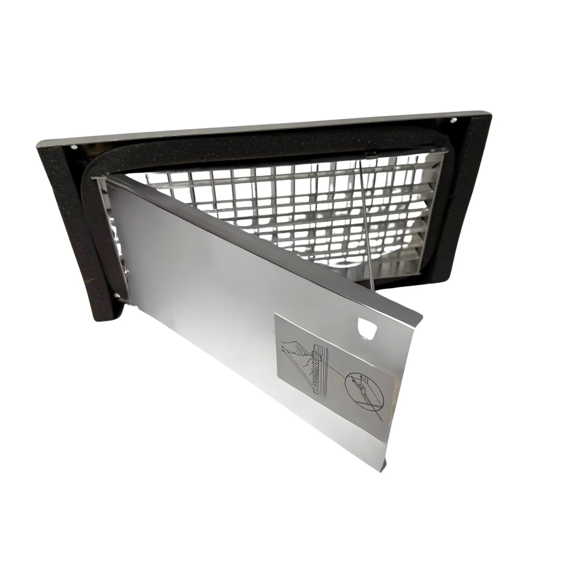 Silver aluminum spiral duct grille for an 18 in. x 8 in. duct opening