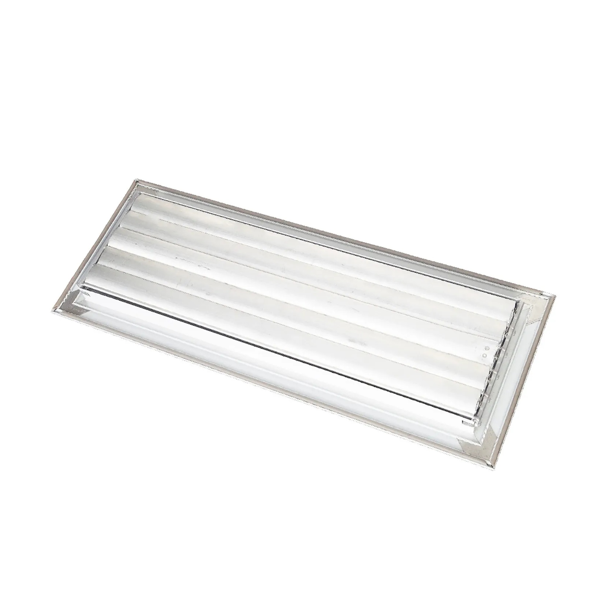 White 1-way adjustable aluminum ceiling diffuser for a 14 x 4 inch duct opening