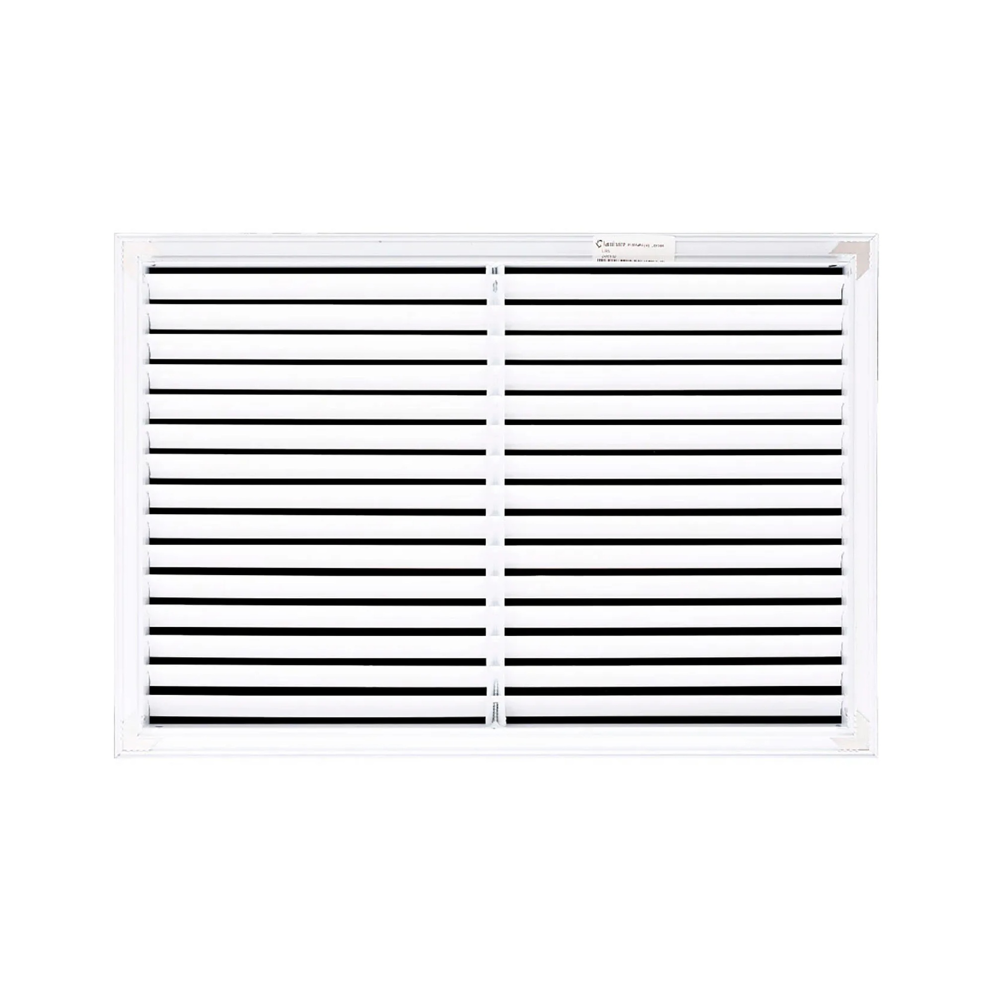 White aluminum return air grille with fixed curved blades for a 24 x 16 duct opening