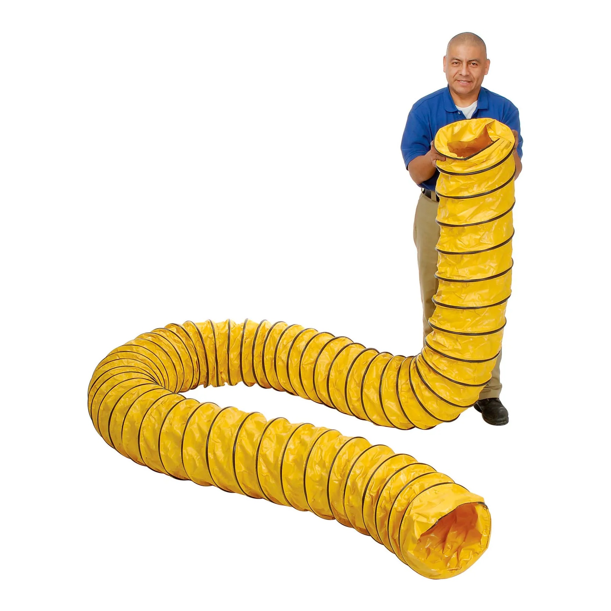 Yellow 12-inch diameter flexible duct, 25 feet long