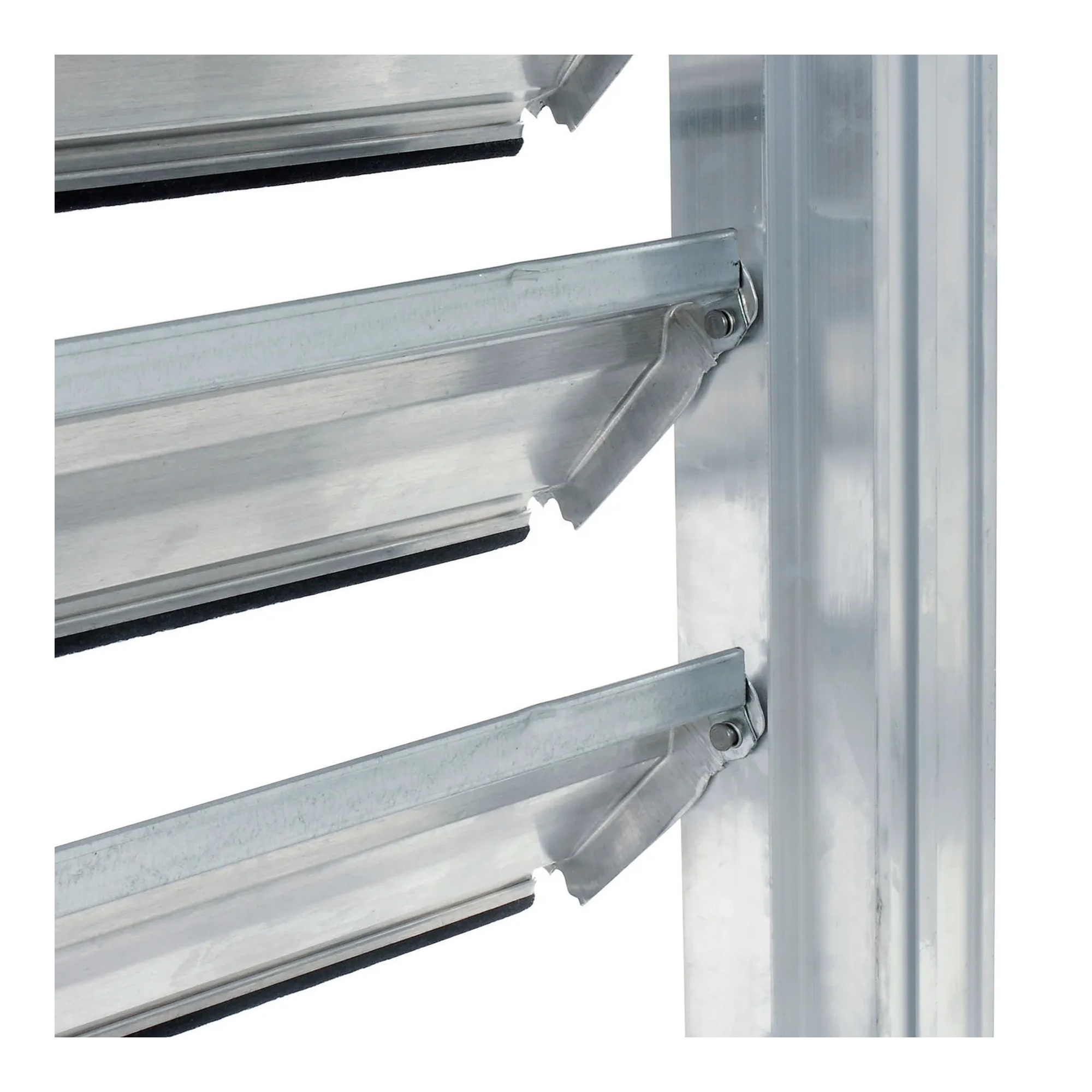 Self-closing aluminum exhaust fan shutter for a compatible 24-inch commercial exhaust fan
