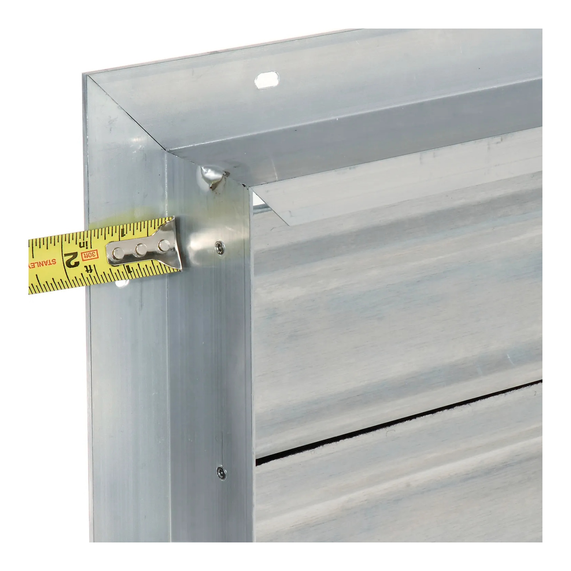 Self-closing aluminum exhaust fan shutter for a compatible 24-inch commercial exhaust fan