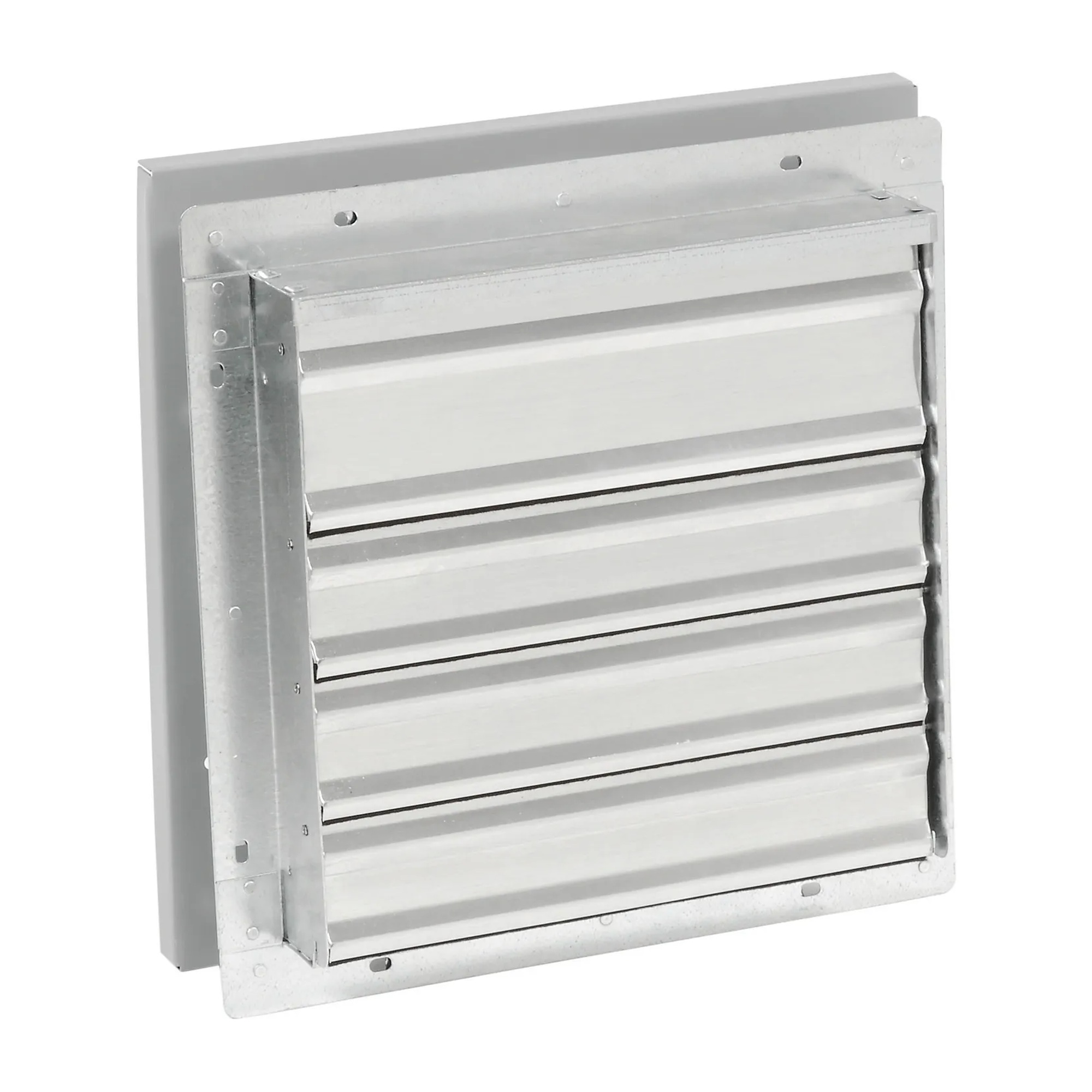 Gravity-close shutter for compatible 12-inch guard-mounted exhaust fans