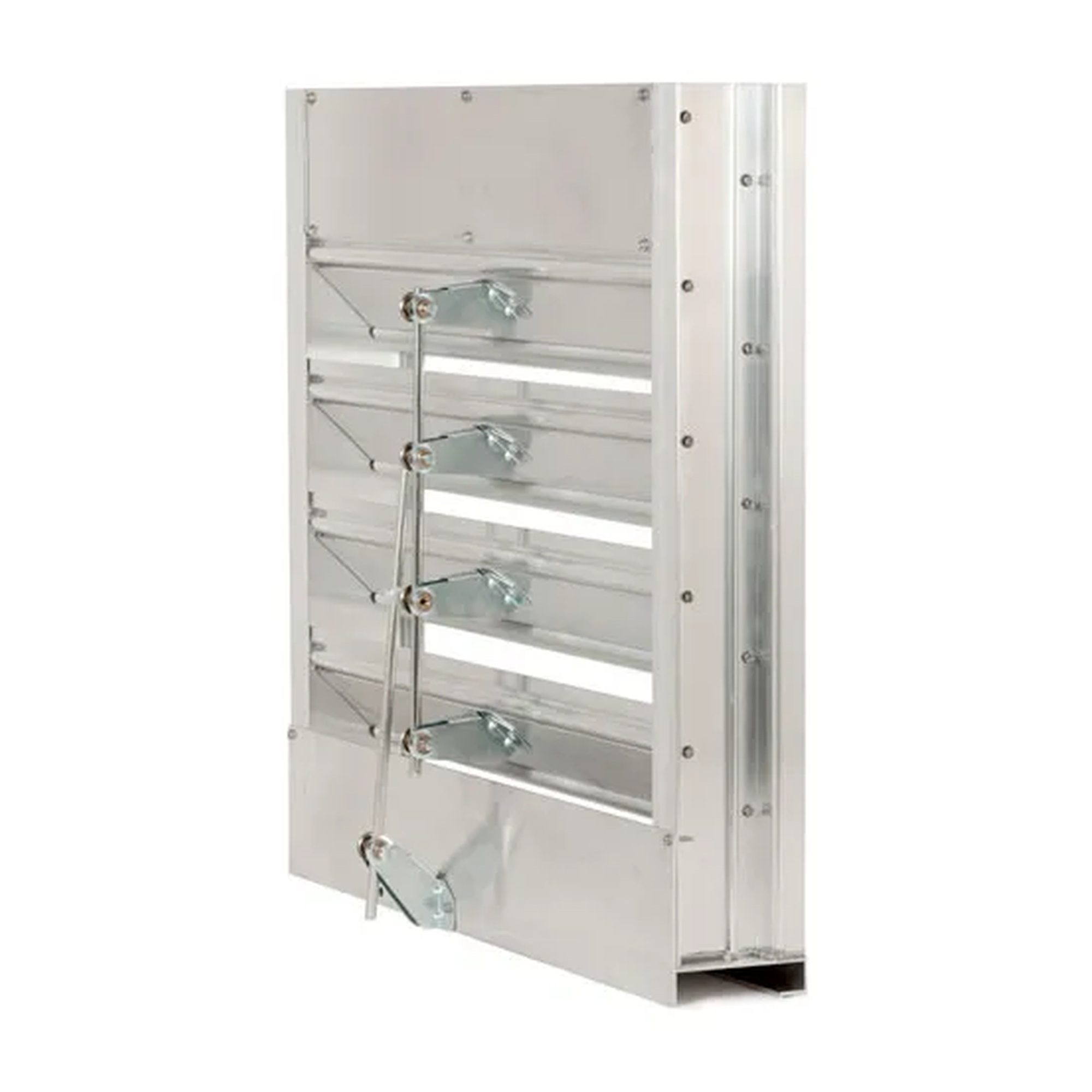 Combination louver damper with flange and rear birdscreen