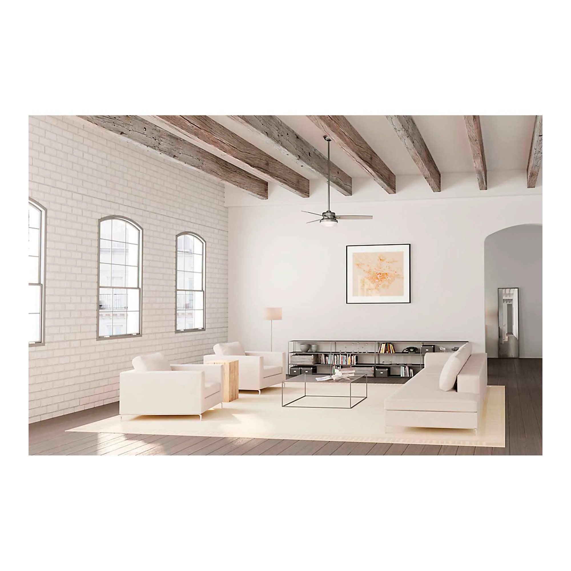 52-inch ceiling fan with integrated light kit and handheld remote