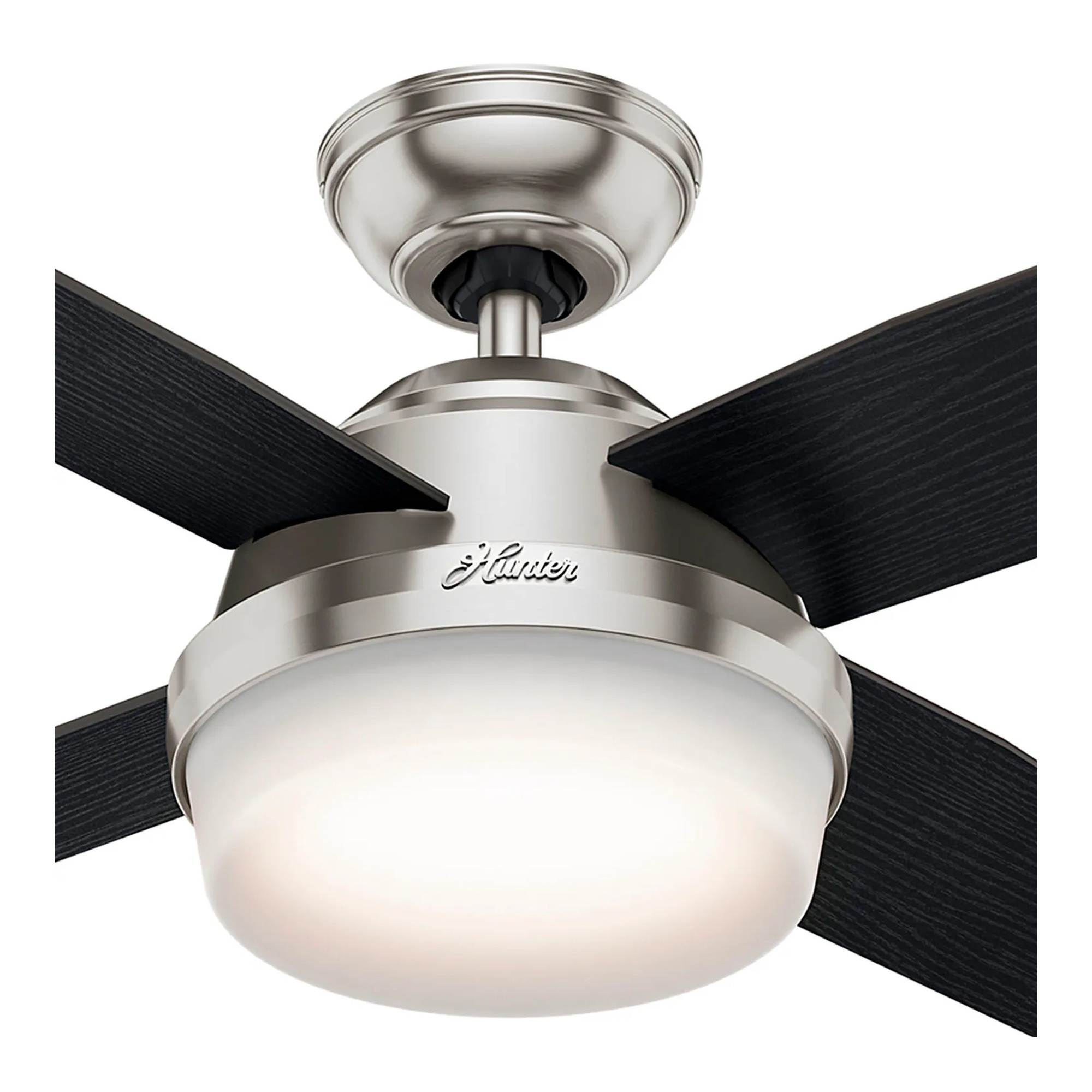 44-inch brushed nickel ceiling fan with integrated light