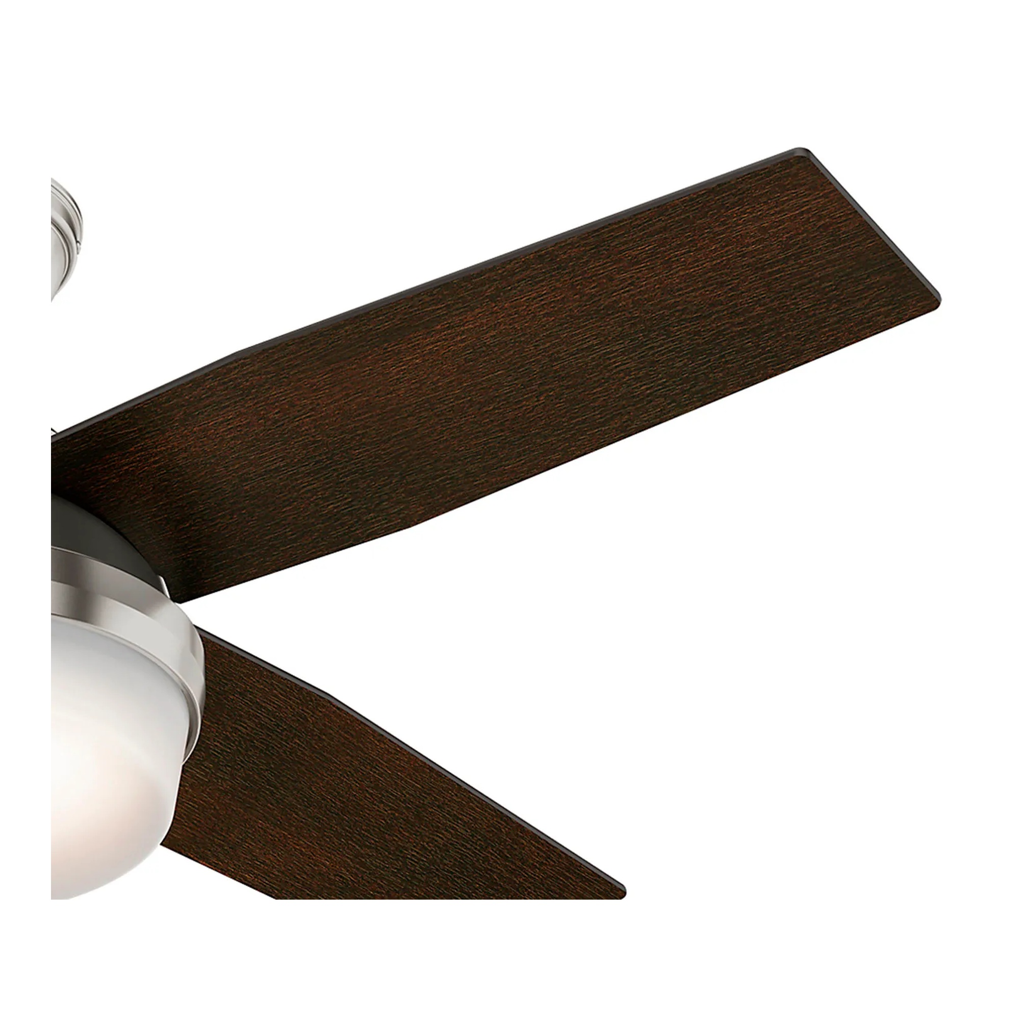 44-inch brushed nickel ceiling fan with integrated light