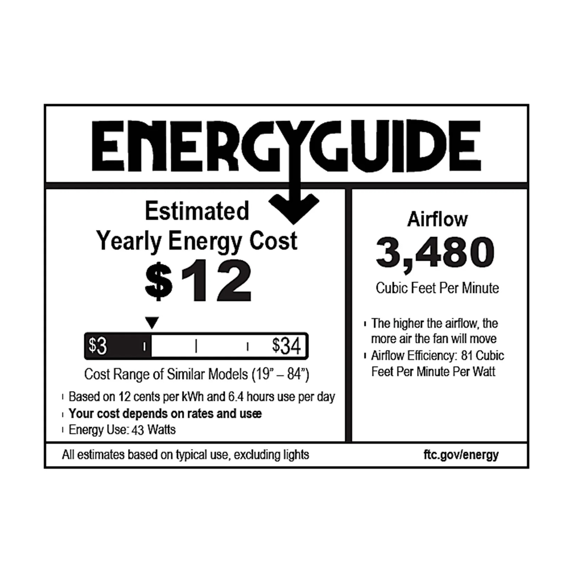 Gloss black 52-inch low-profile ceiling fan with light and handheld remote