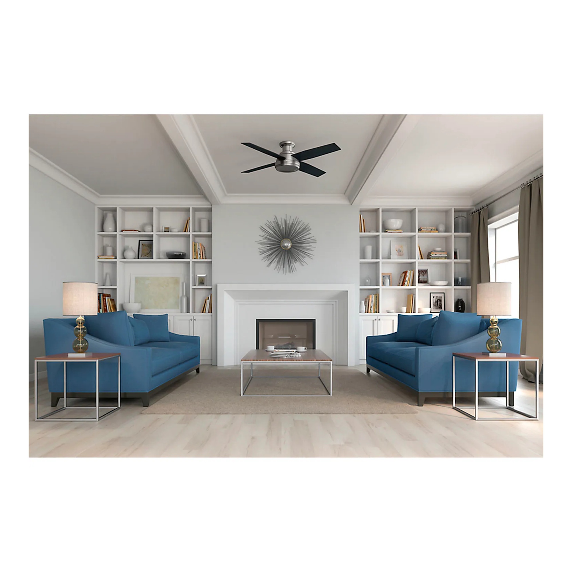 52-inch low-profile ceiling fan with handheld remote