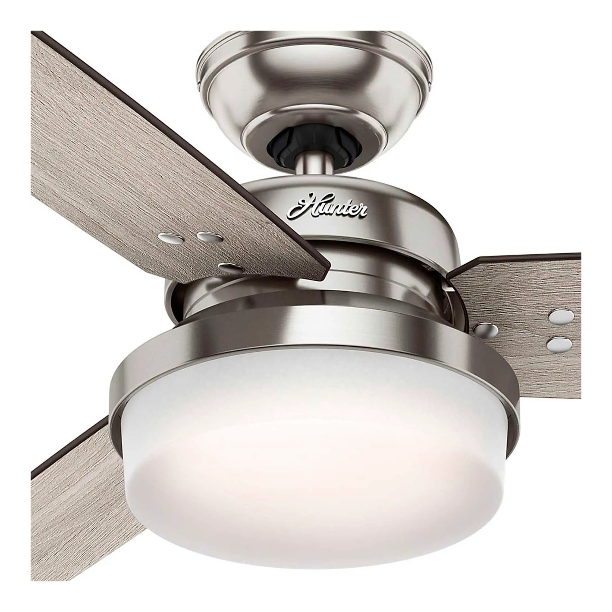 52-inch ceiling fan with integrated LED light and handheld remote
