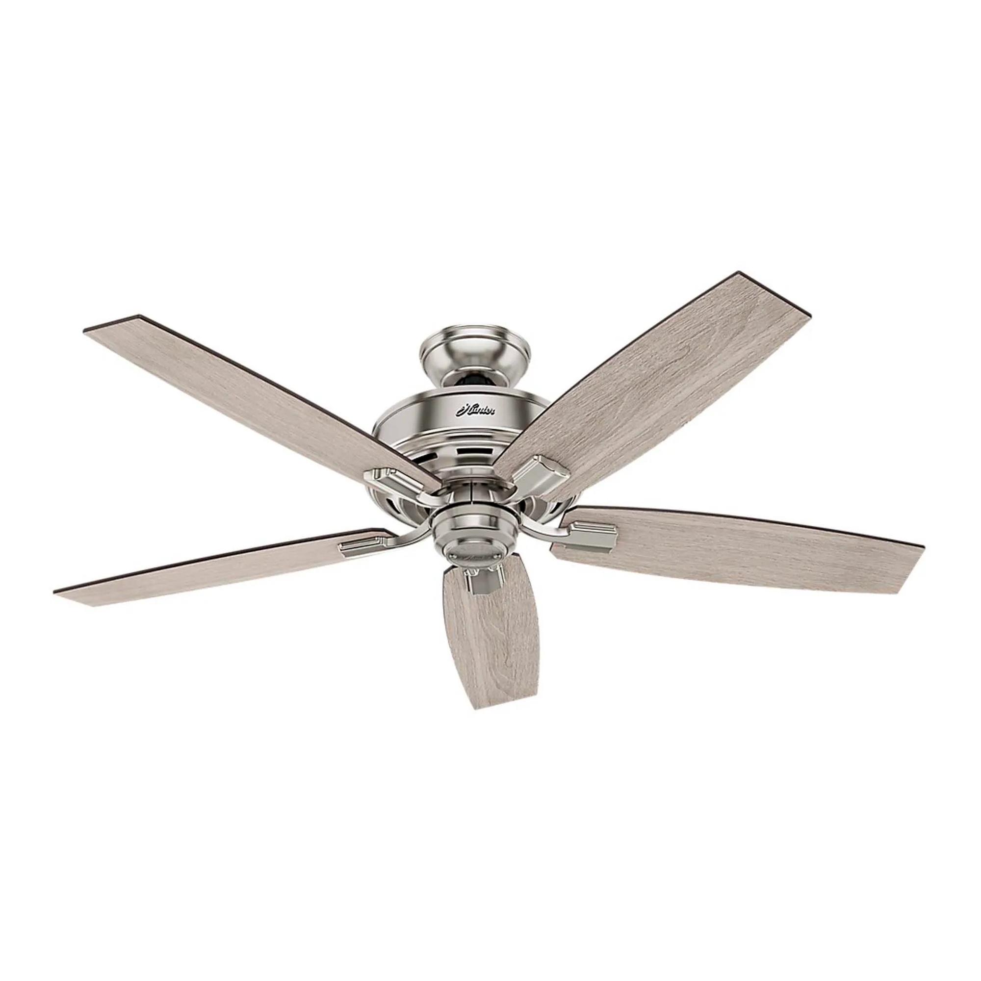 52-inch Bennett ceiling fan with integrated three-light fixture and handheld remote