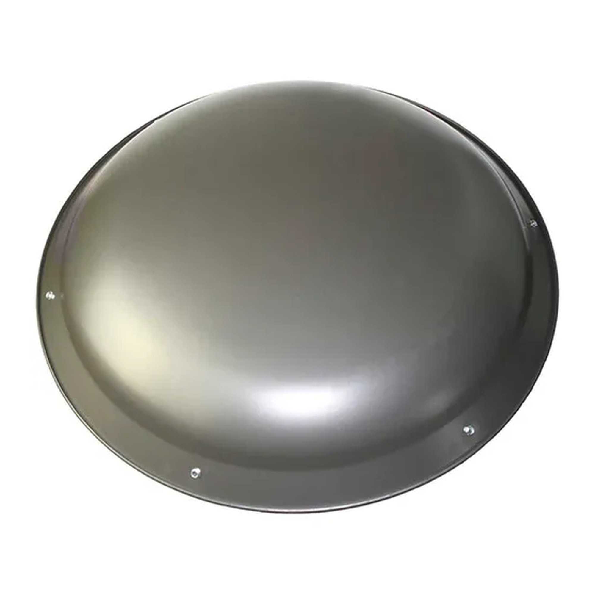 Gray large-capacity round static roof vent with a square base