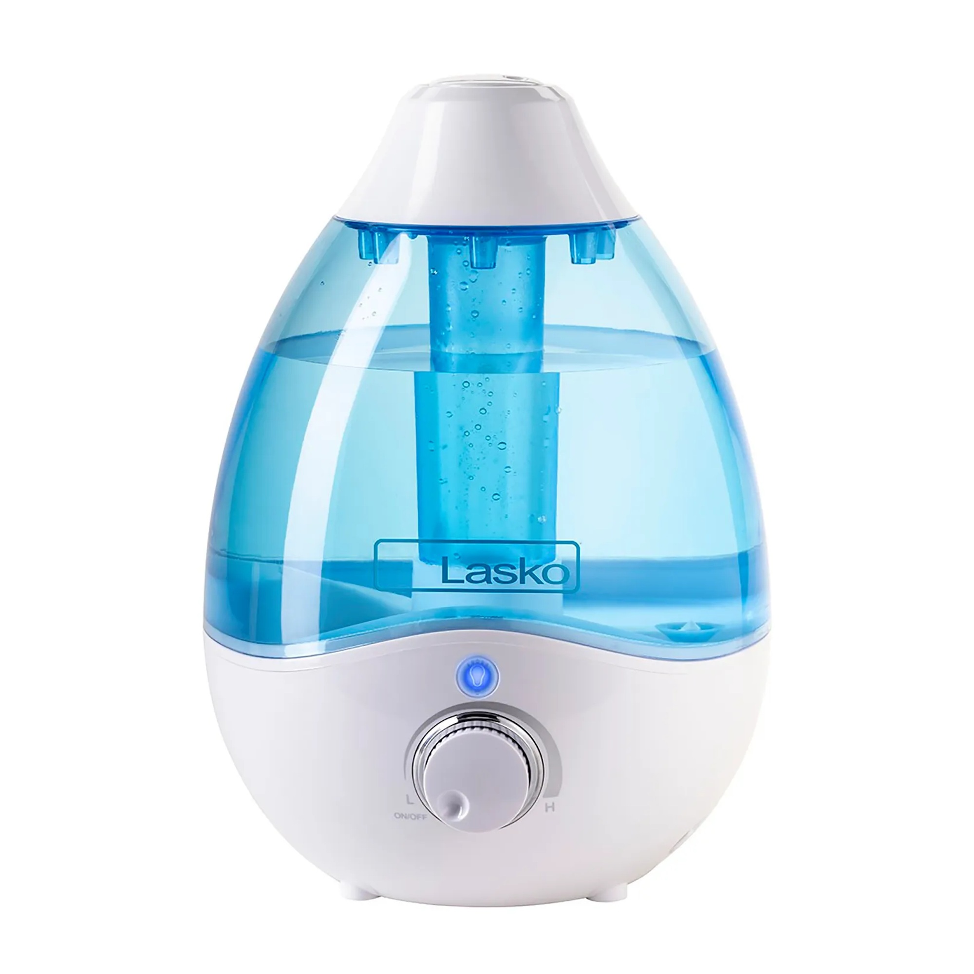 White ultrasonic cool mist humidifier with removable water tank