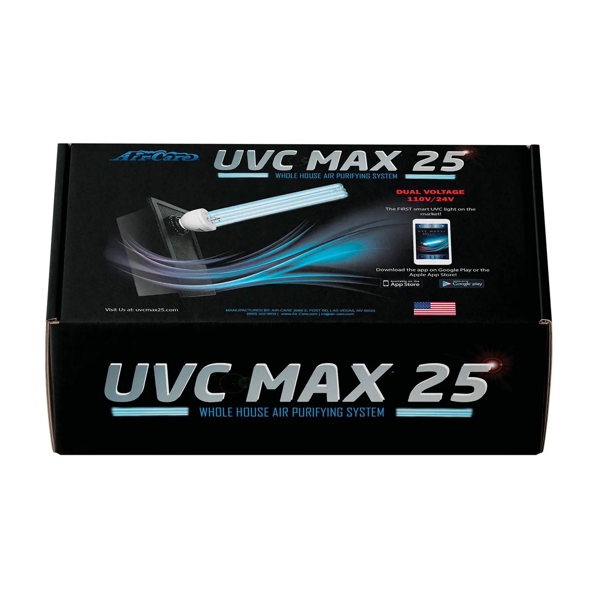 Dual-voltage whole-house UV air purifier for HVAC duct installation