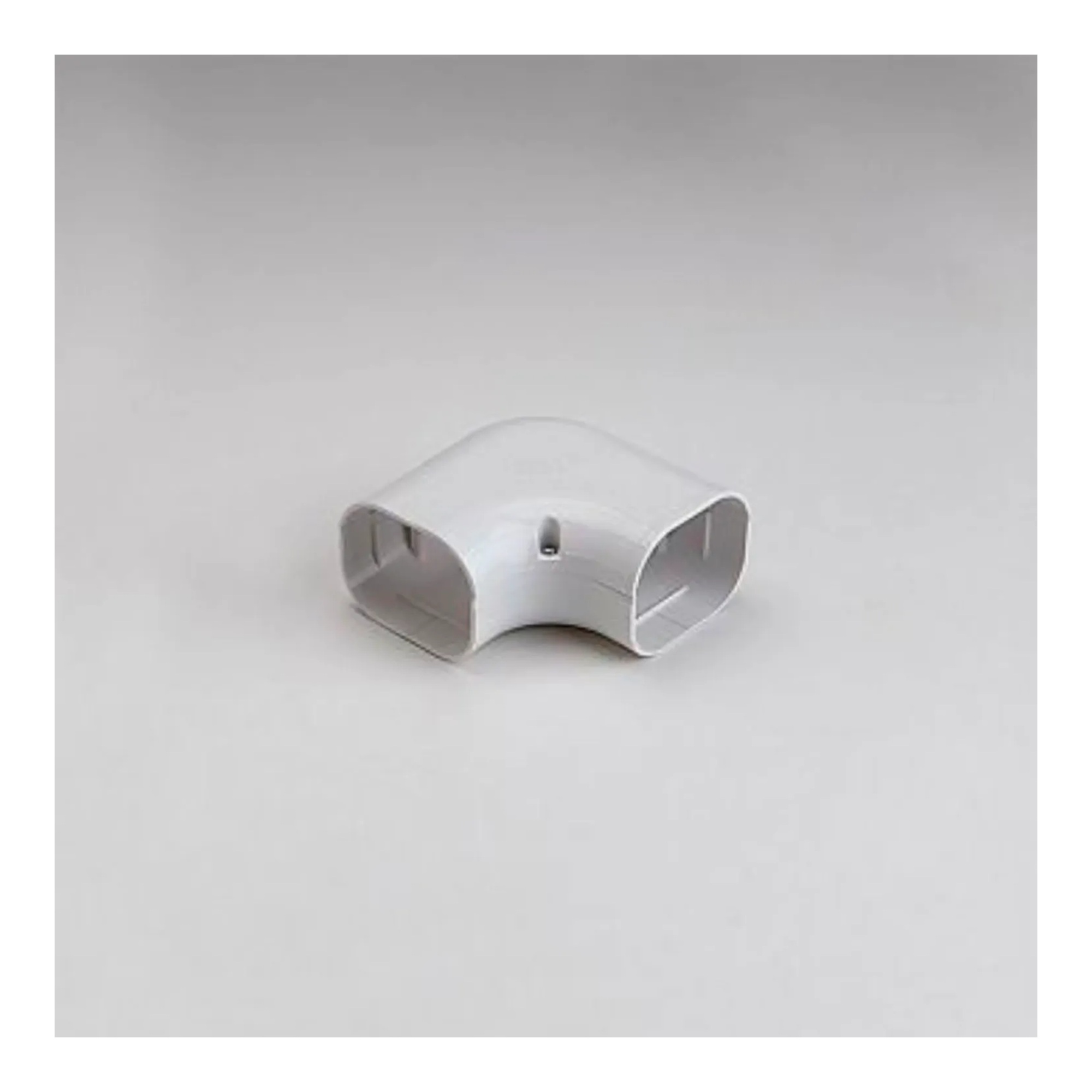 77 mm 90° Flat Elbow for Exposed Line Sets, White